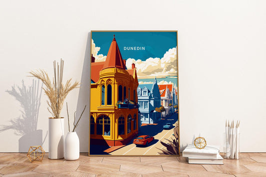 Dunedin New Zealand Travel Print Poster - Pitchers Design