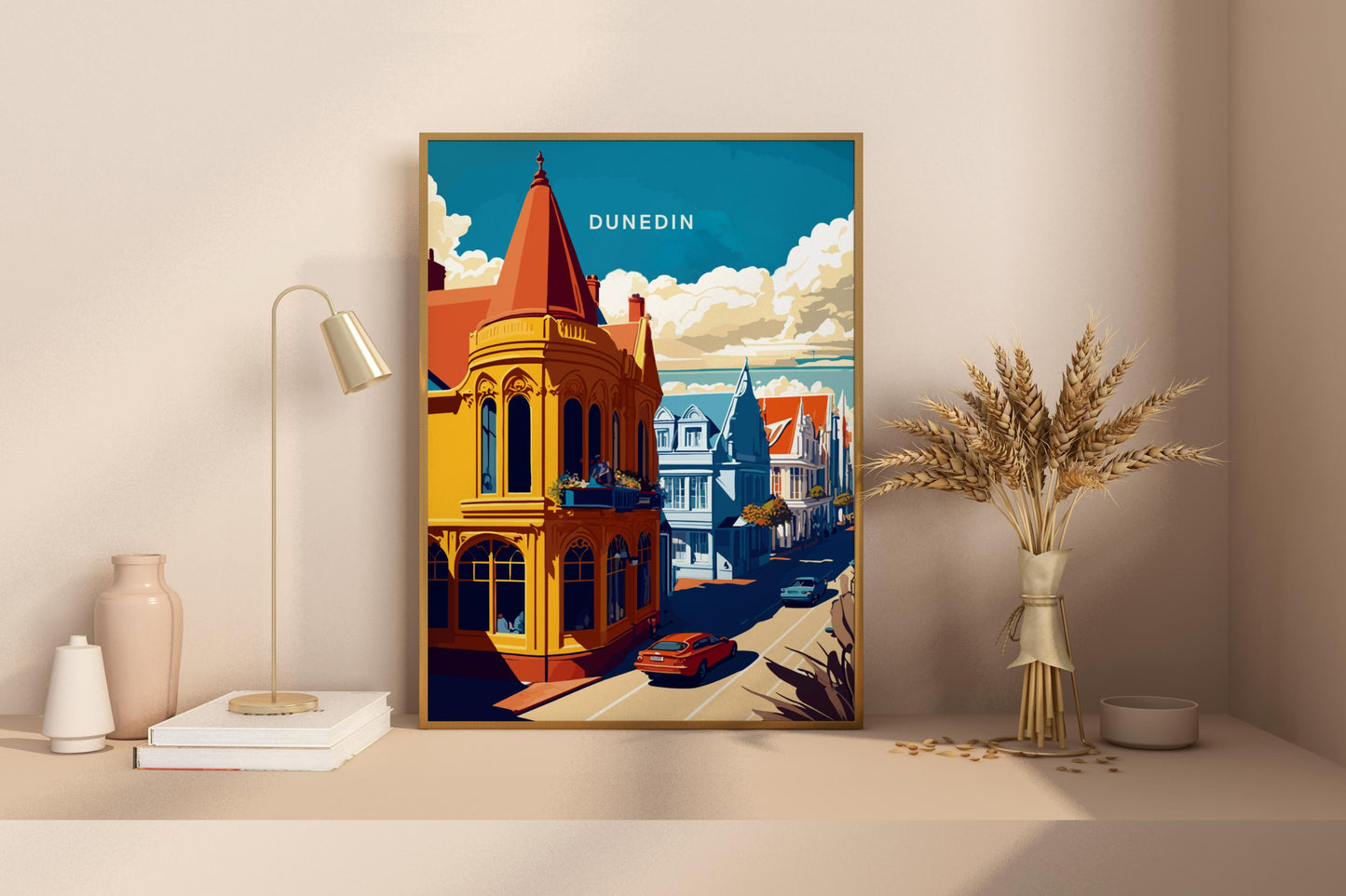 Dunedin New Zealand Travel Print Poster - Pitchers Design