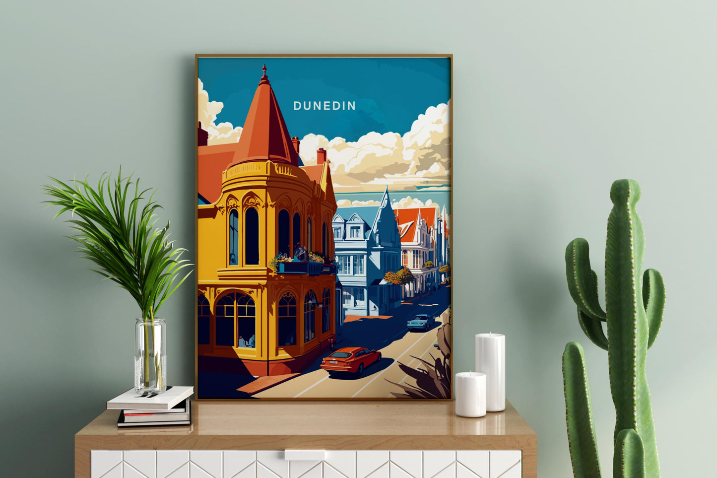 Dunedin New Zealand Travel Print Poster - Pitchers Design