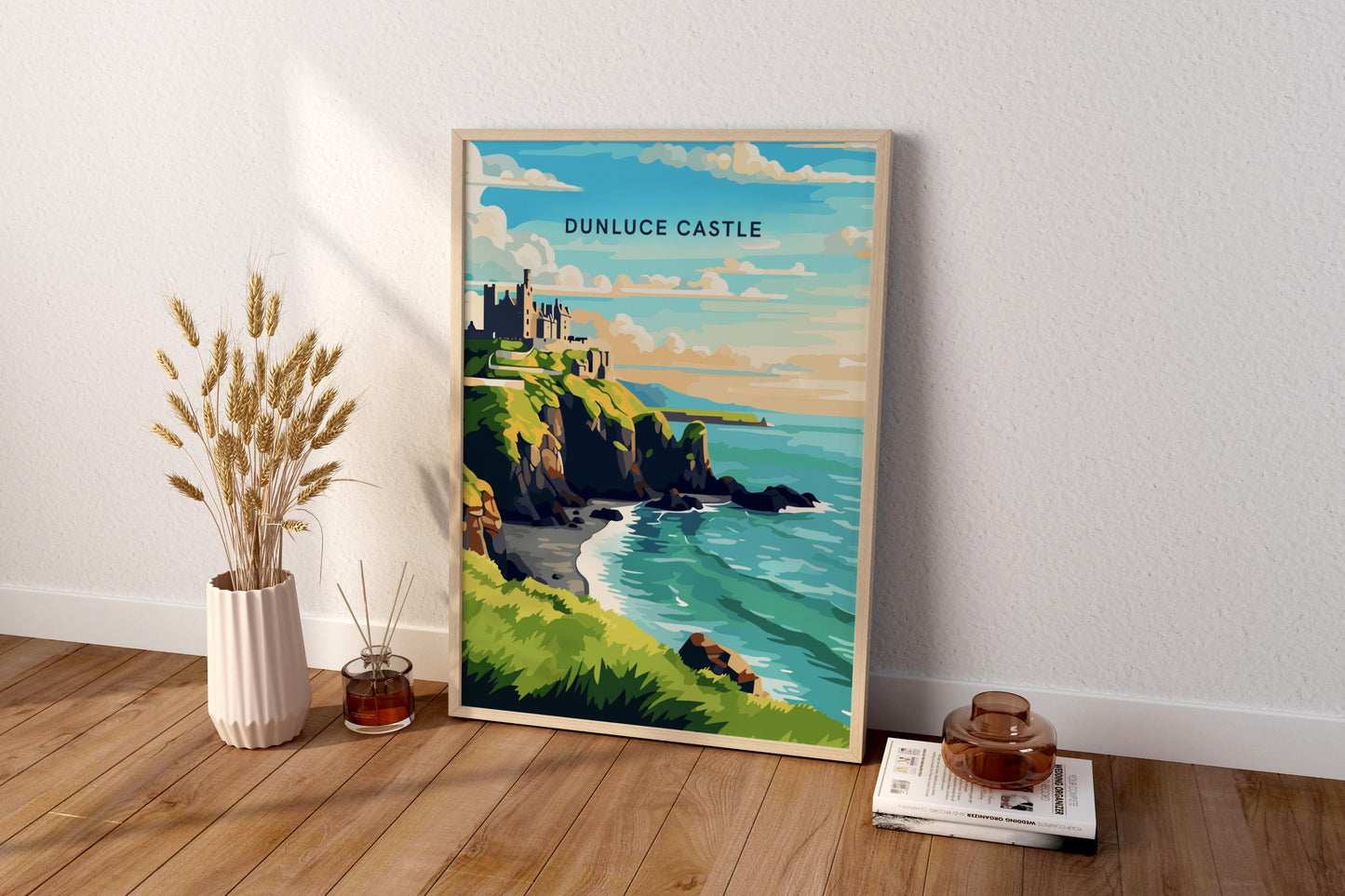 Dunluce Castle Northern Ireland Travel Print Poster - Pitchers Design