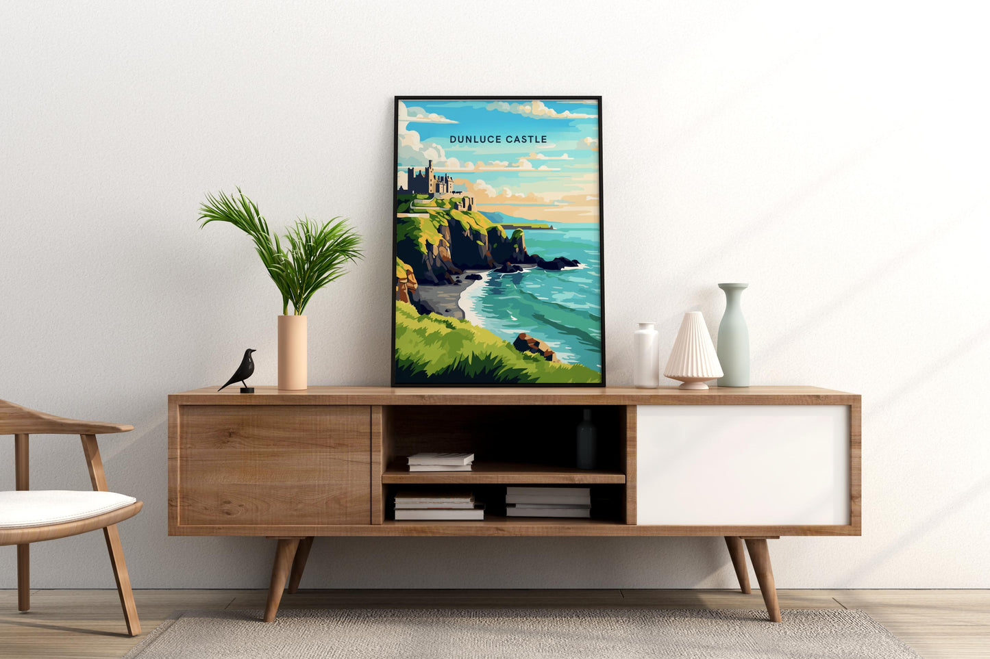 Dunluce Castle Northern Ireland Travel Print Poster - Pitchers Design