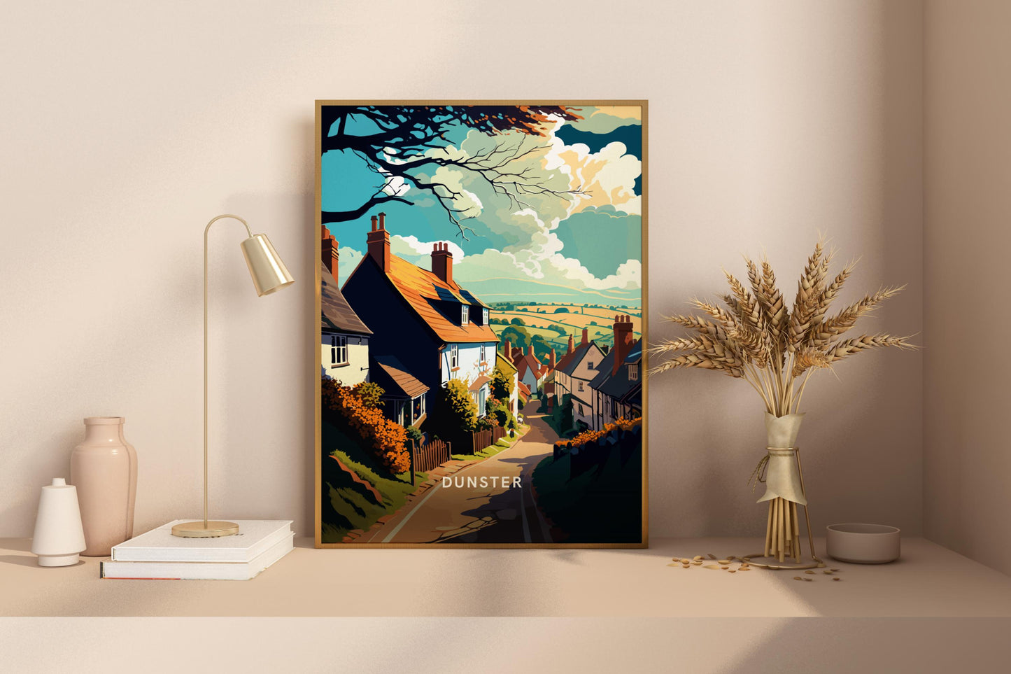 Dunster England Travel Print Poster - Pitchers Design