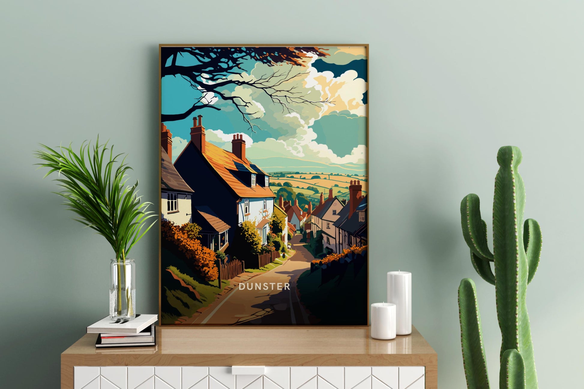 Dunster England Travel Print Poster - Pitchers Design