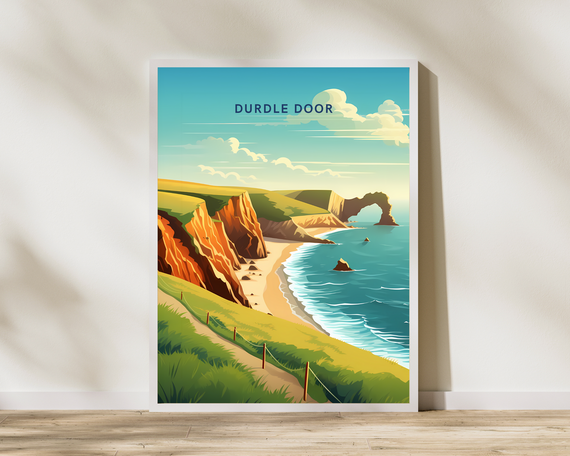 Durdle Door Jurassic Coast England Travel Poster Print - Pitchers Design