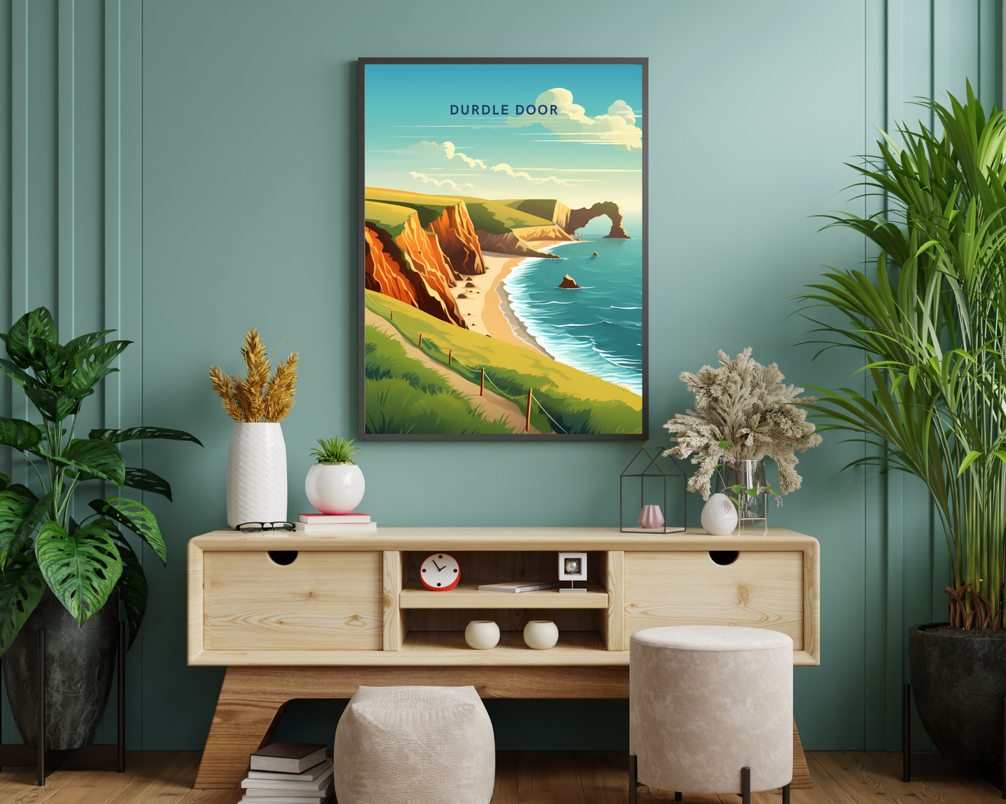 Durdle Door Jurassic Coast England Travel Poster Print - Pitchers Design