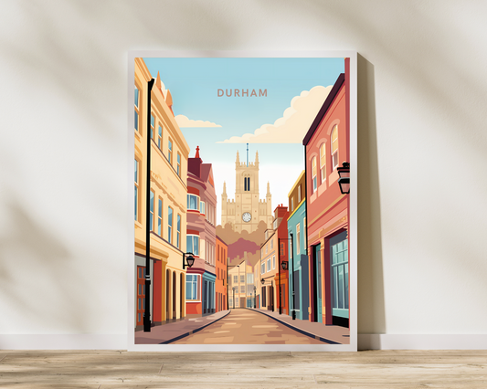 Durham England Travel Poster Print - Pitchers Design