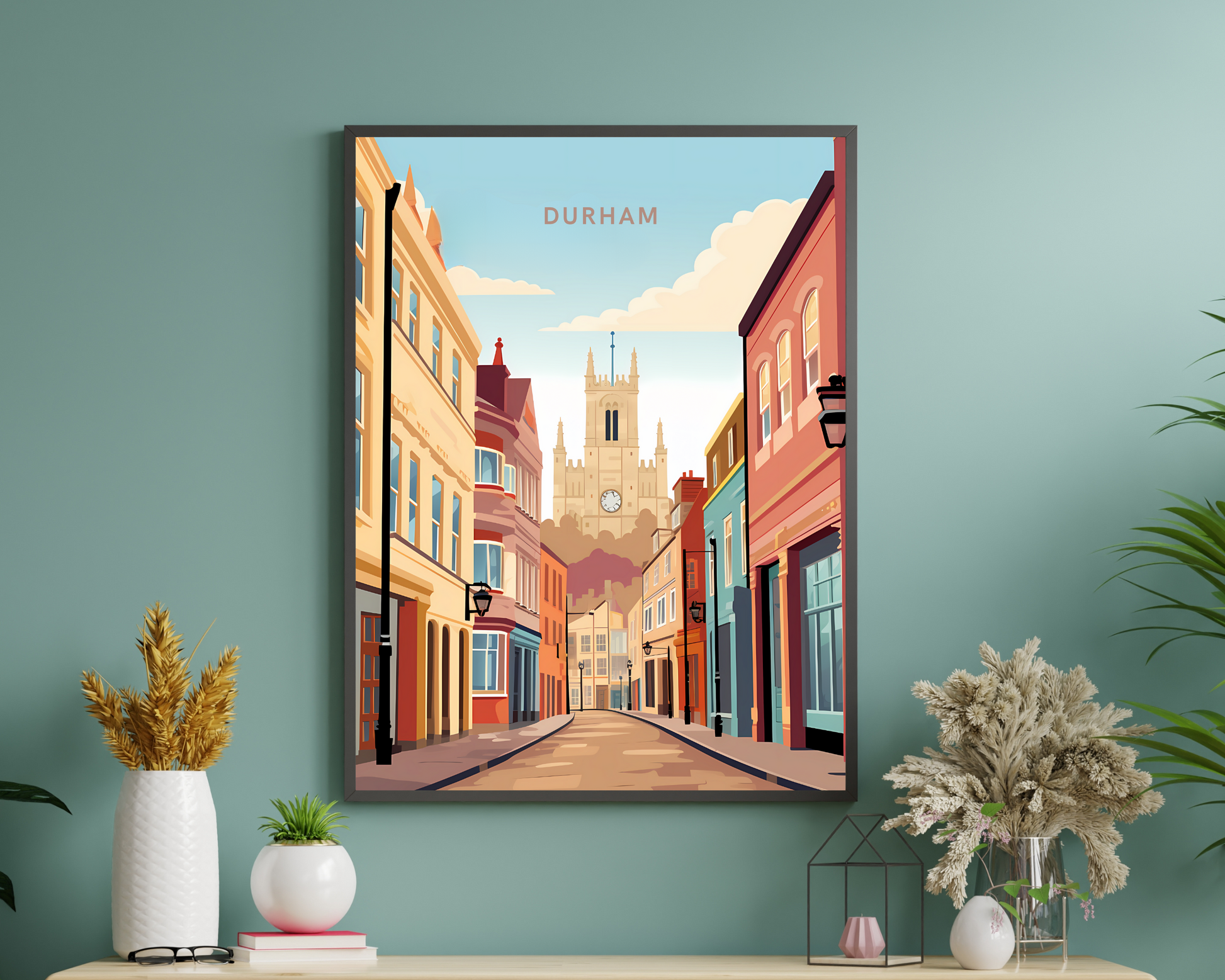 Durham England Travel Poster Print - Pitchers Design