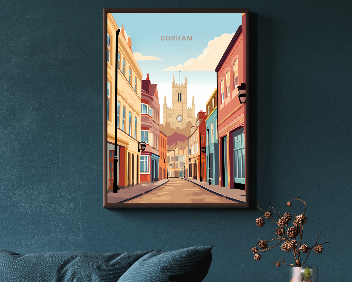 Durham England Travel Poster Print - Pitchers Design