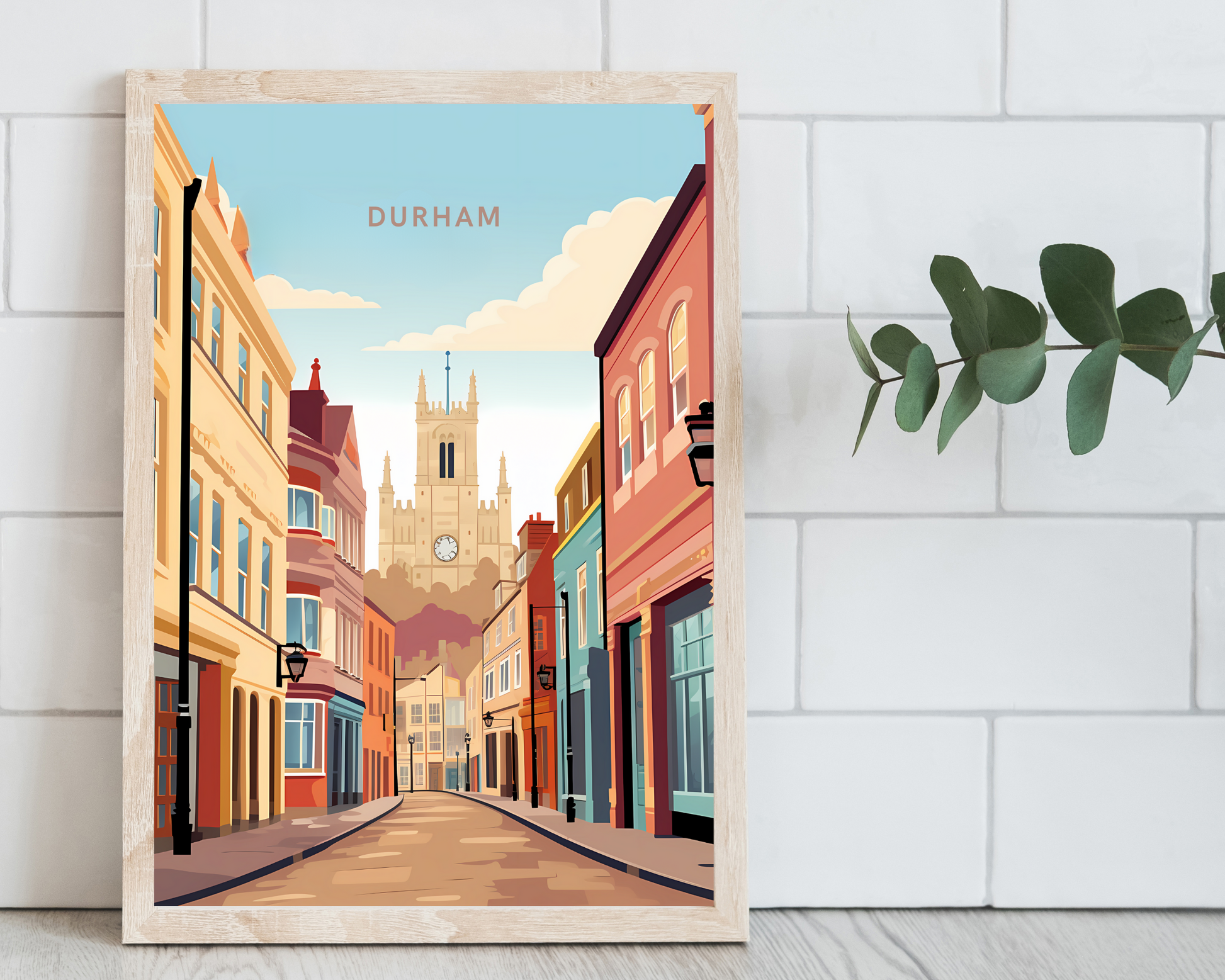 Durham England Travel Poster Print - Pitchers Design