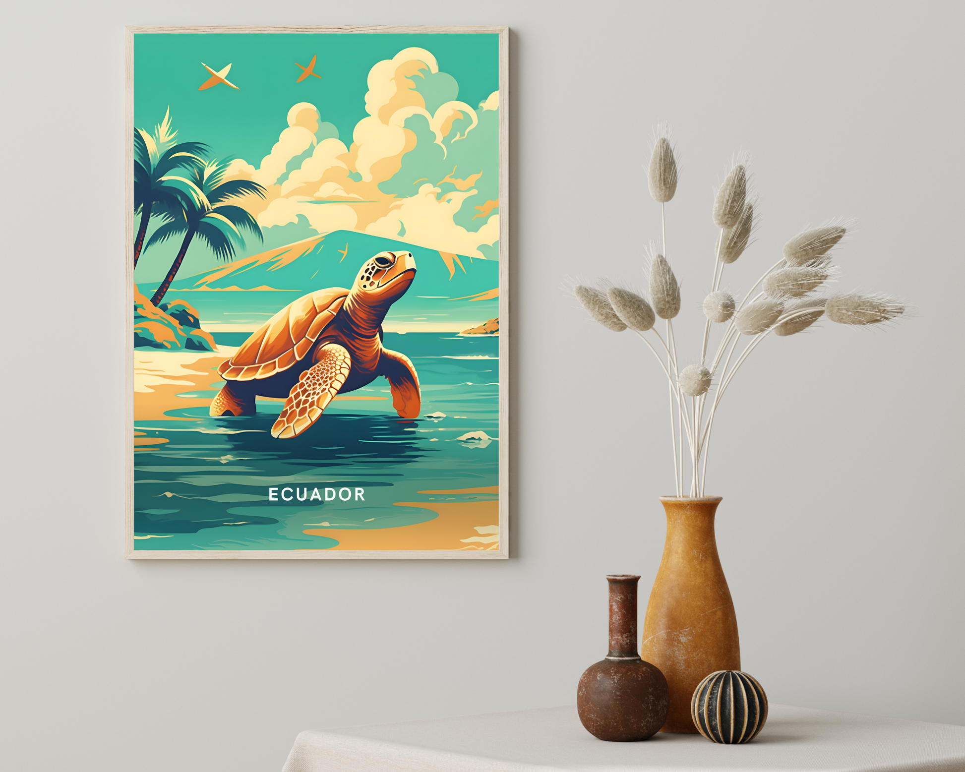 Ecuador Galapagos Islands Travel Poster Print - Pitchers Design