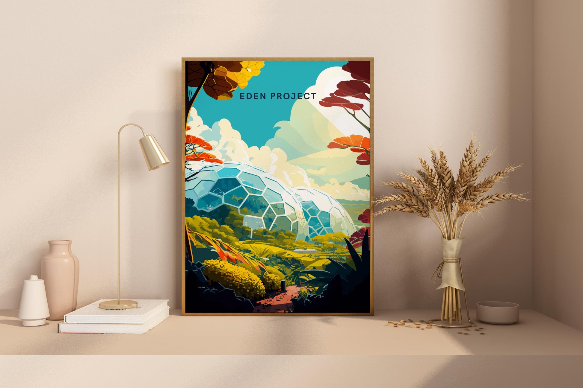 Eden Project Cornwall England UK Travel Print Poster - Pitchers Design