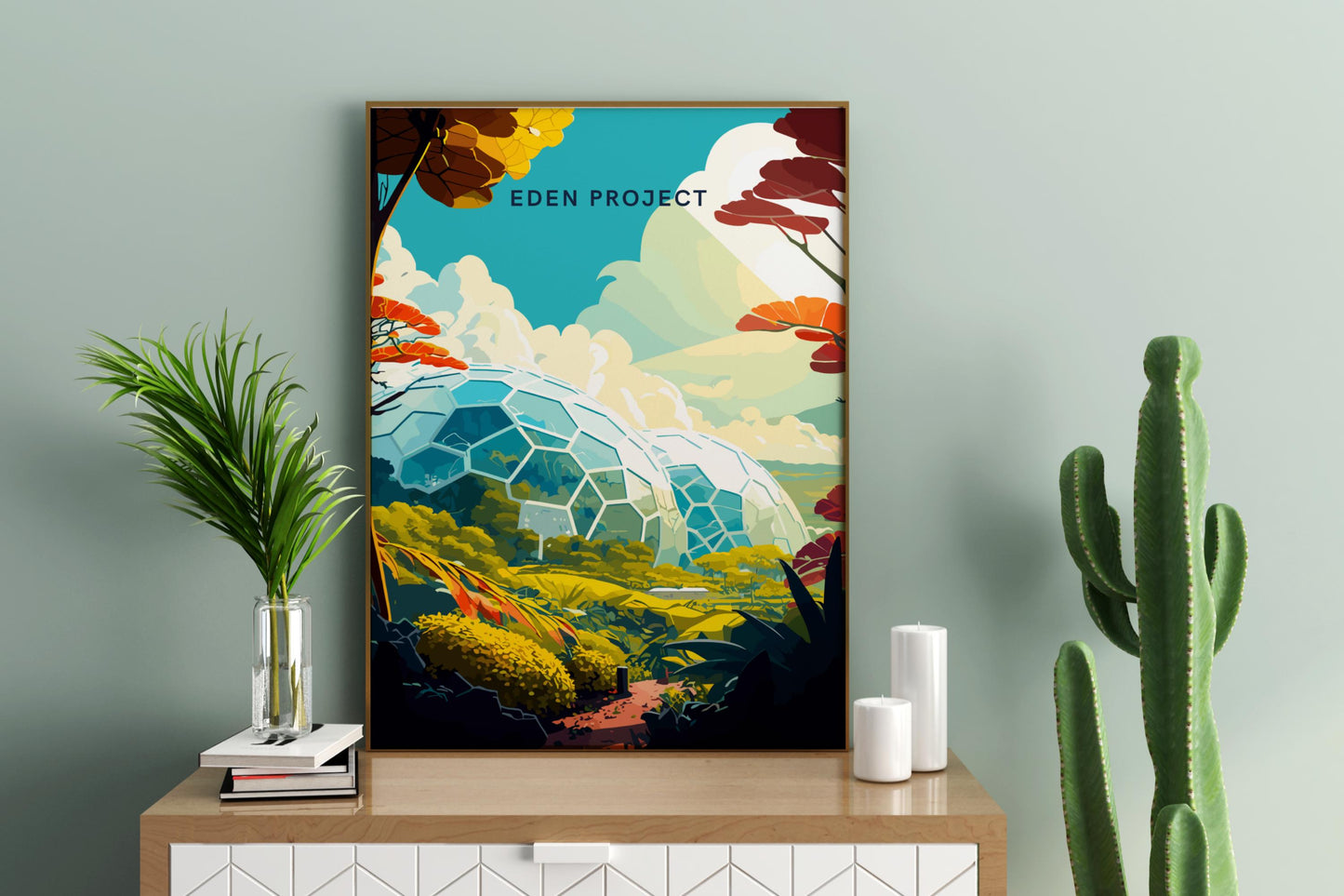 Eden Project Cornwall England UK Travel Print Poster - Pitchers Design