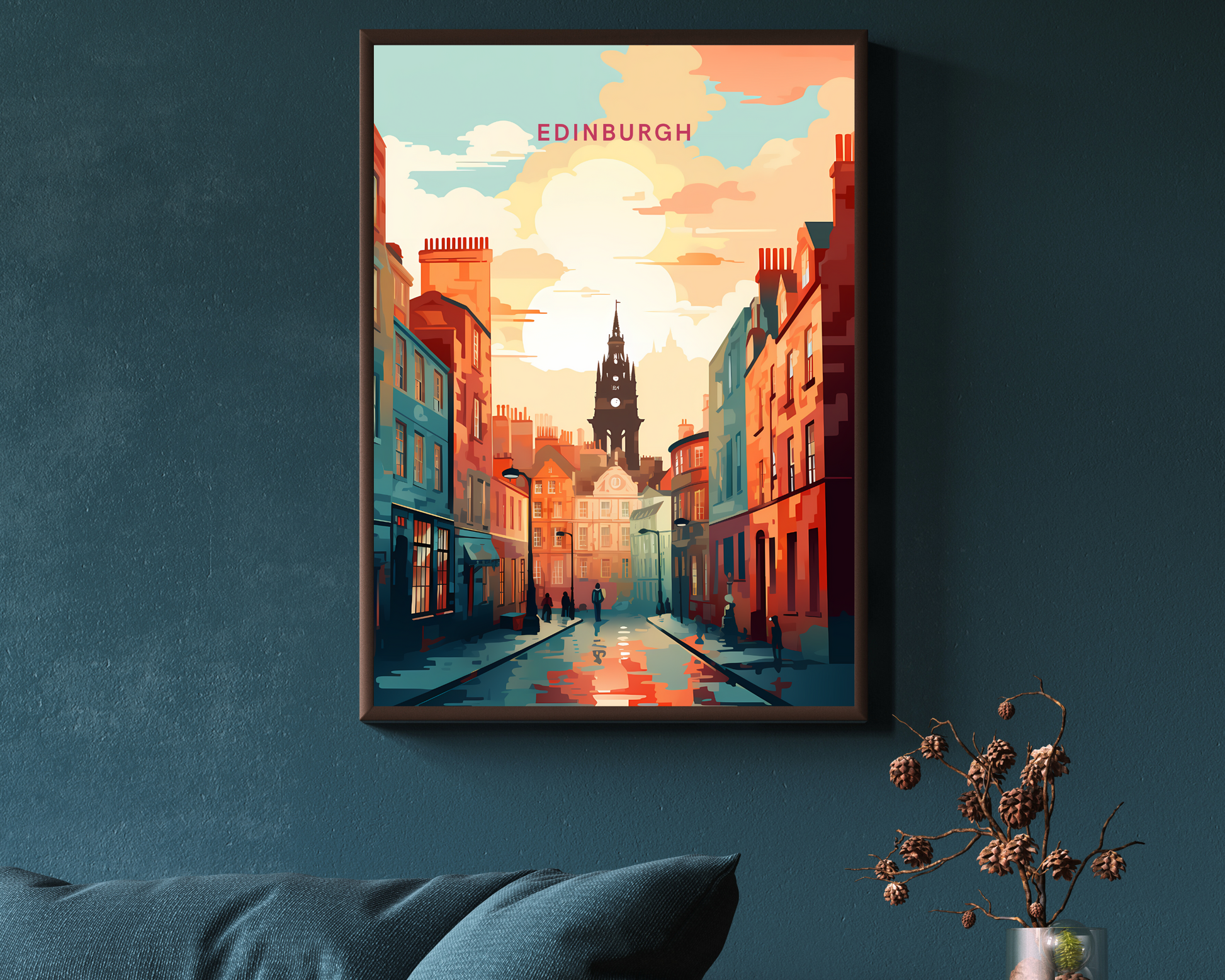 Edinburgh Scotland Travel Poster Print - Pitchers Design