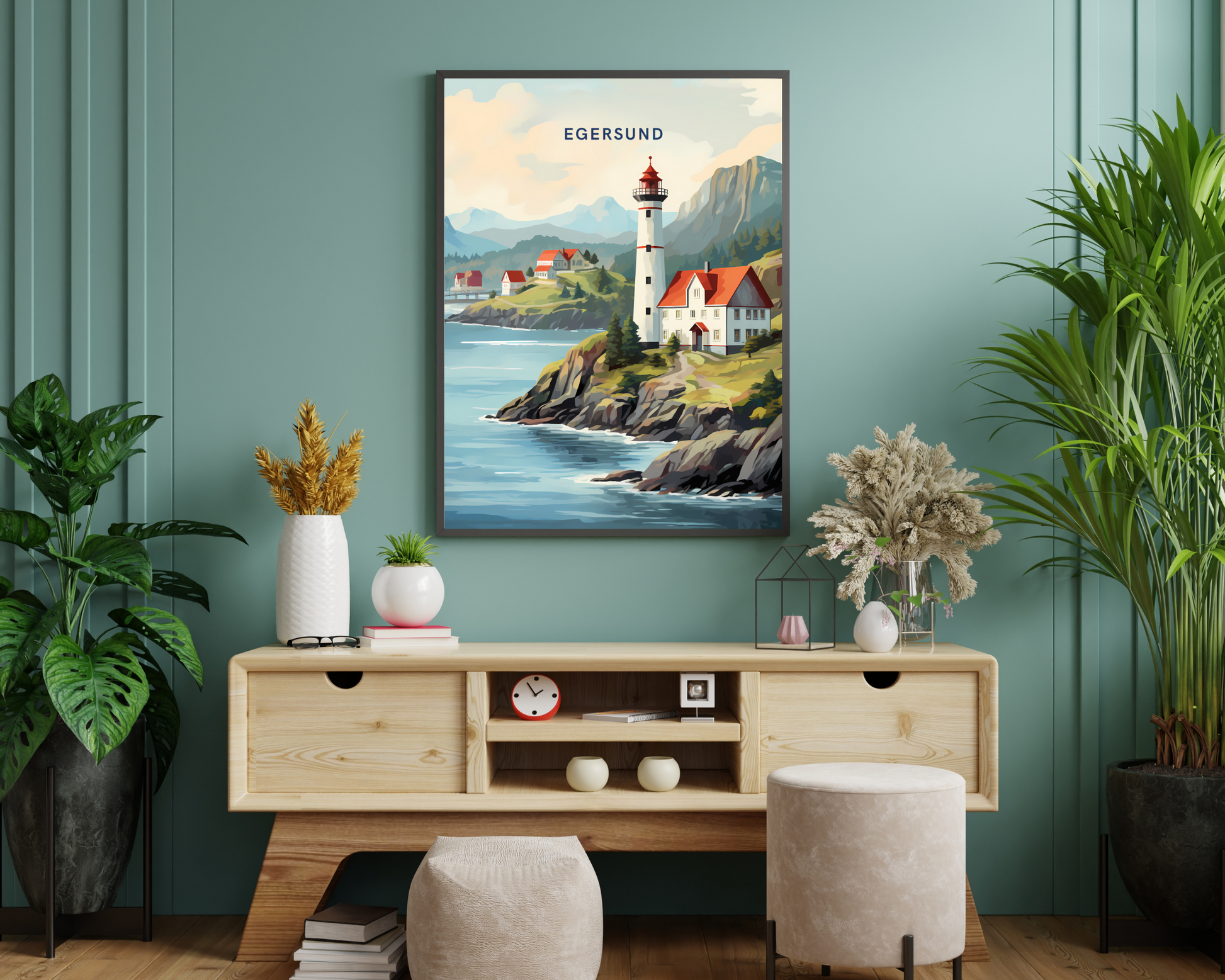 Egersund Norway Travel Poster Print - Pitchers Design