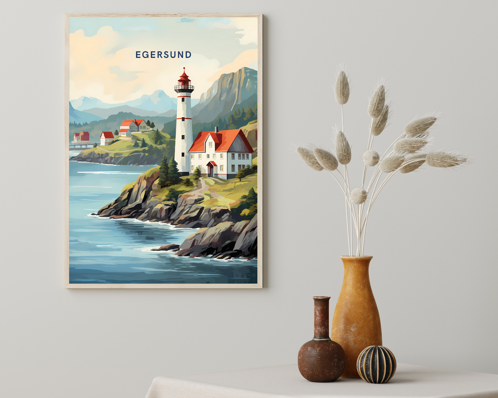 Egersund Norway Travel Poster Print - Pitchers Design