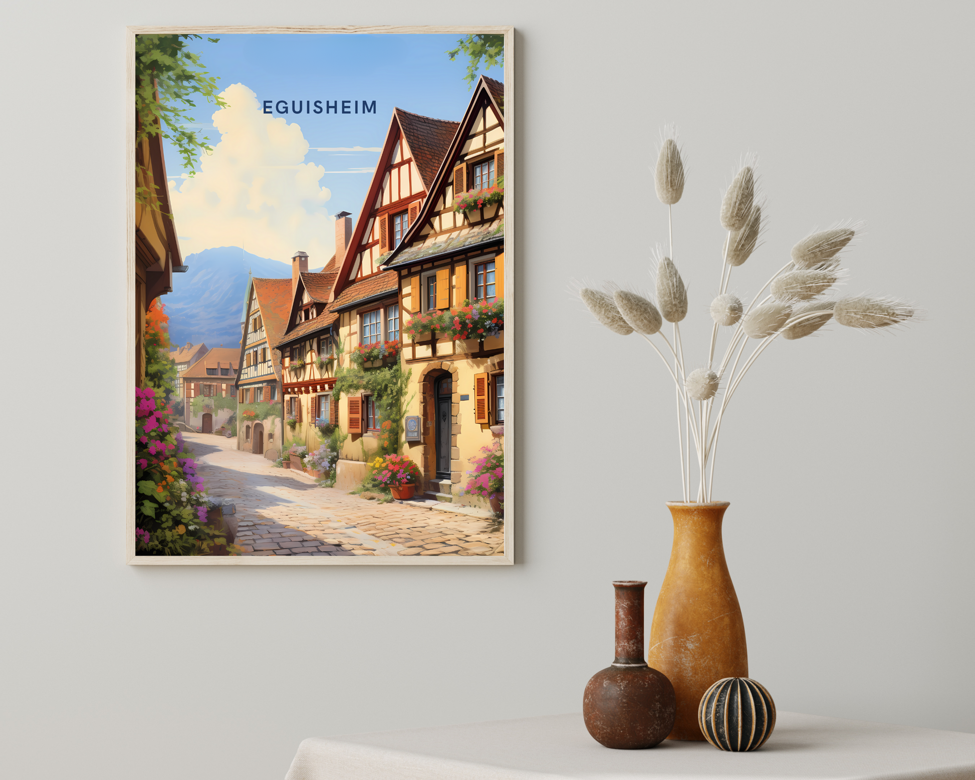 Eguisheim France Travel Poster Print - Pitchers Design