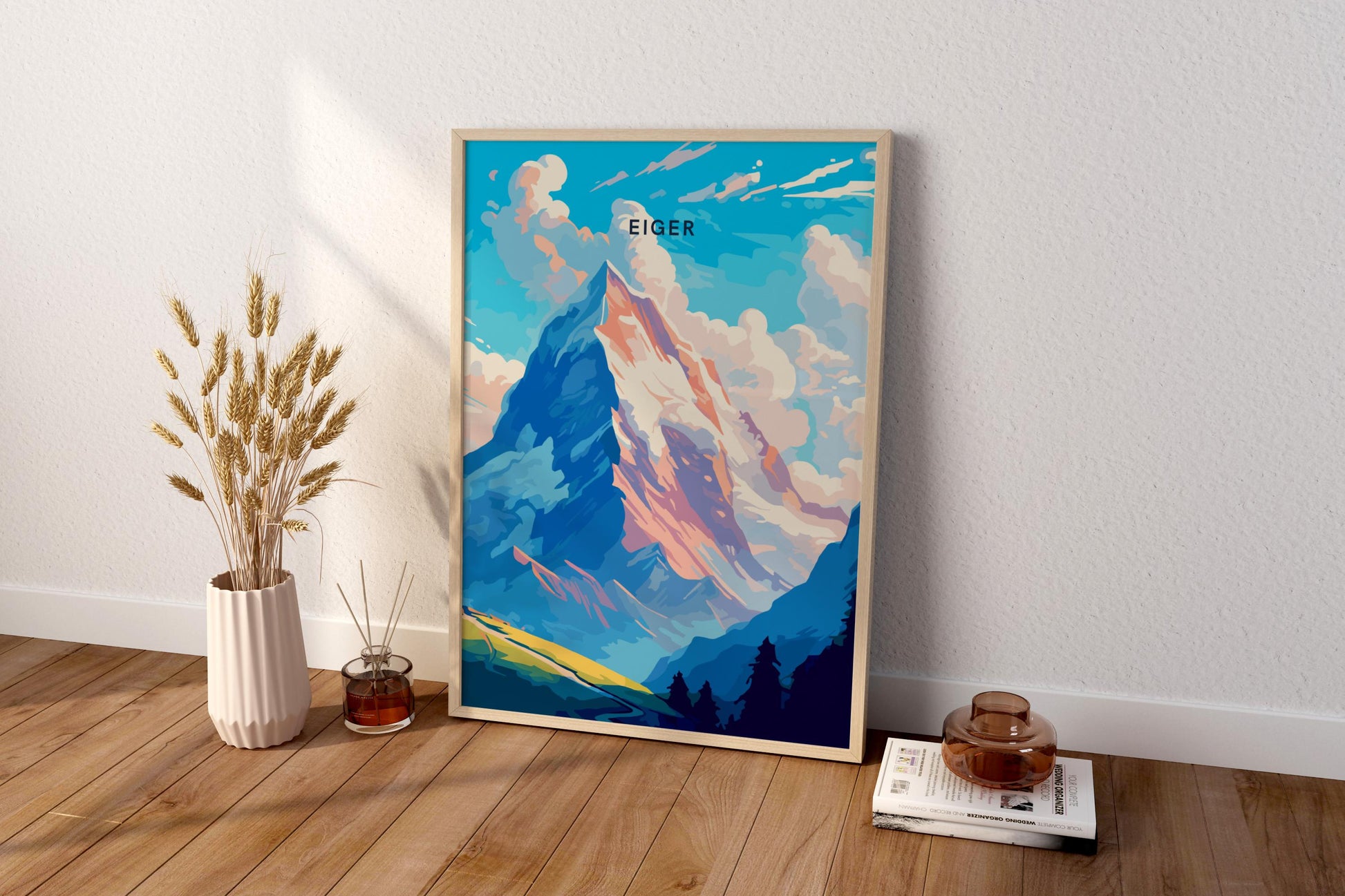 Eiger Switzerland Alps Travel Print Poster - Pitchers Design