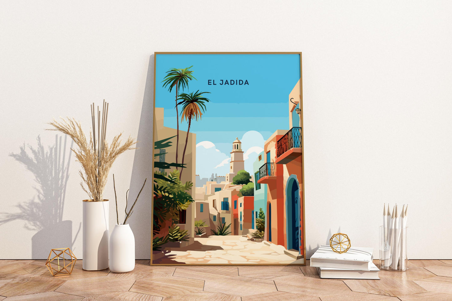 El Jadida Morocco Travel Print Poster - Pitchers Design