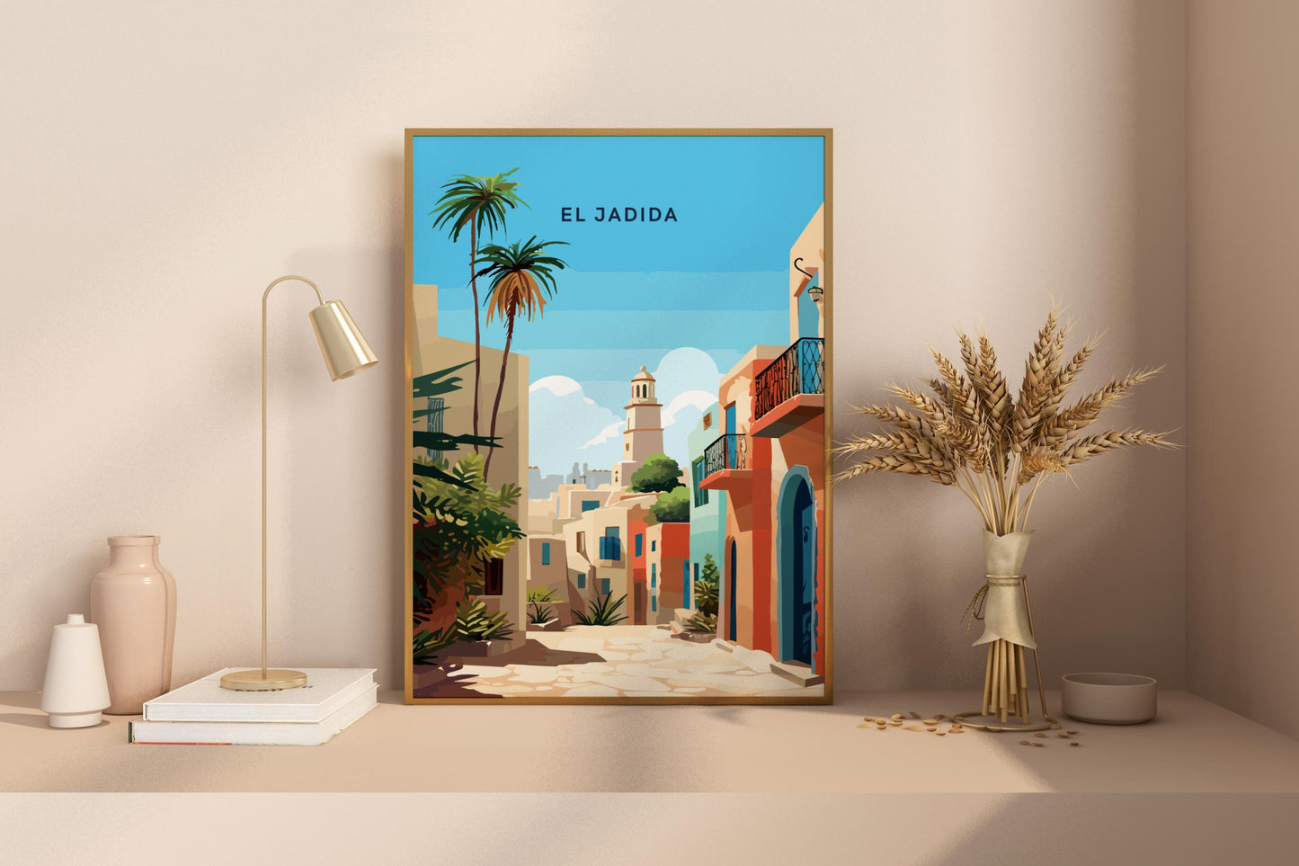 El Jadida Morocco Travel Print Poster - Pitchers Design