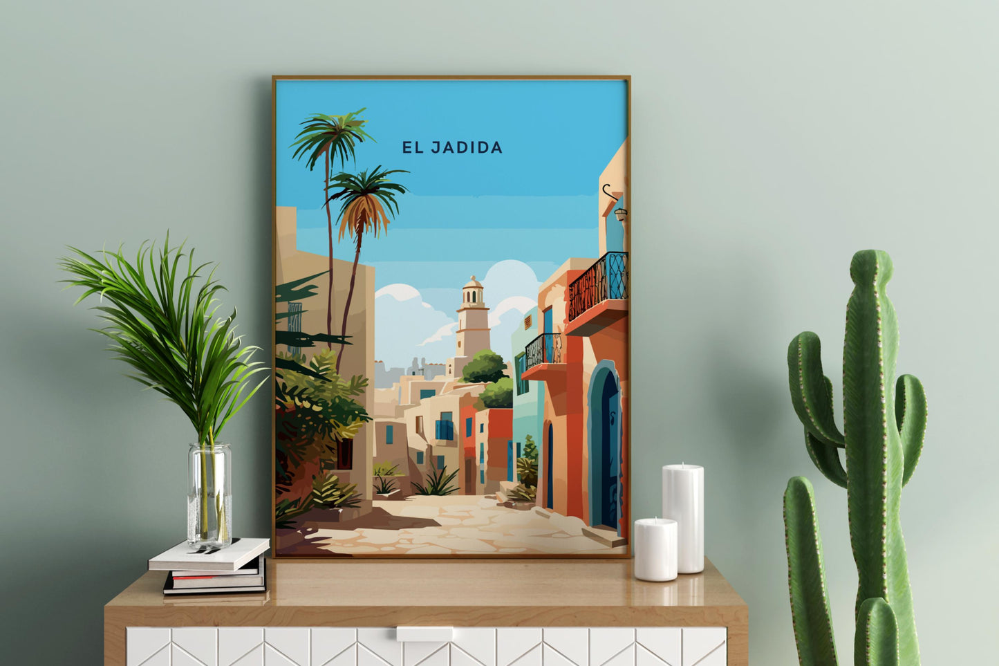 El Jadida Morocco Travel Print Poster - Pitchers Design