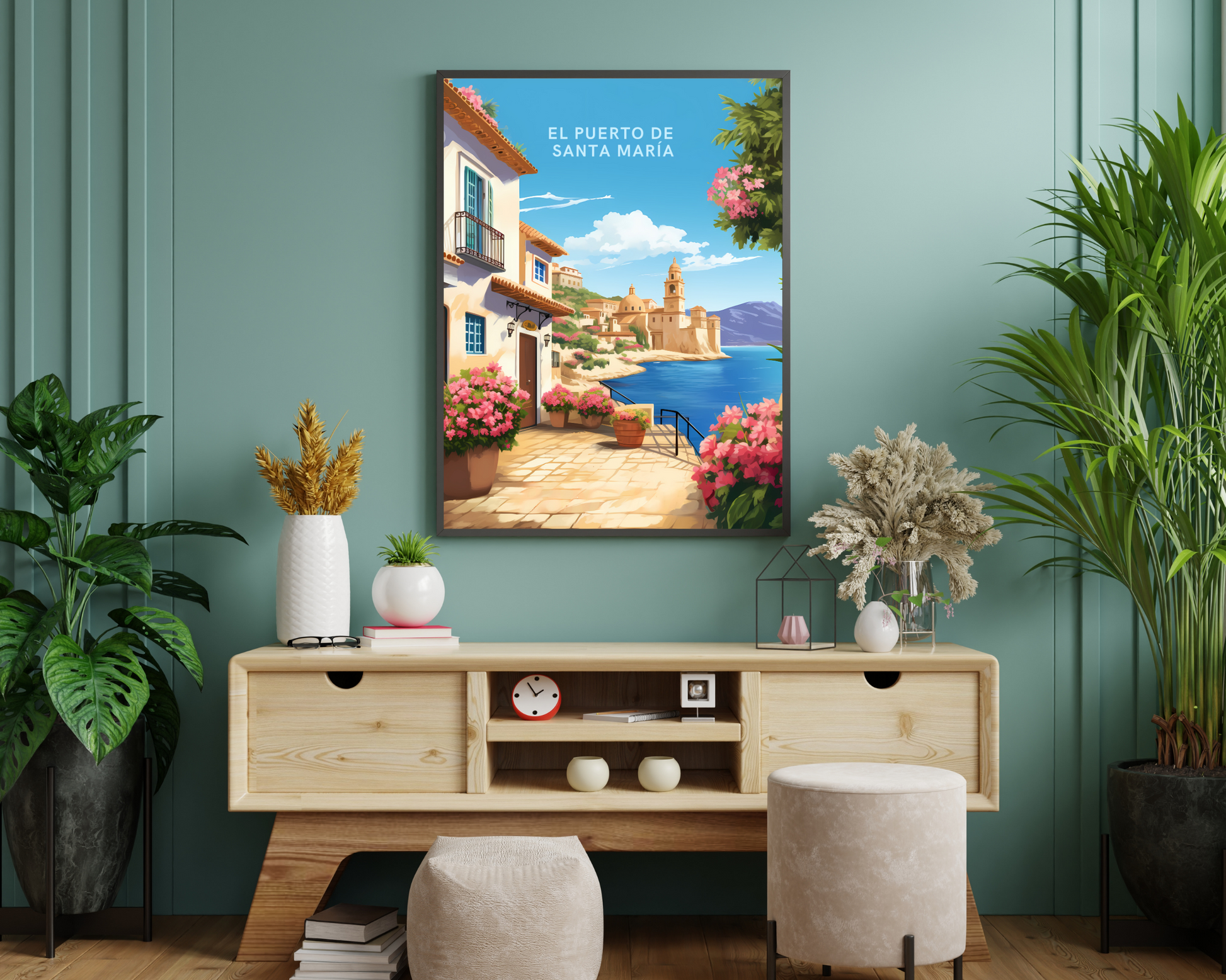 El Puerto de Santa María Spain Travel Poster Print - Pitchers Design