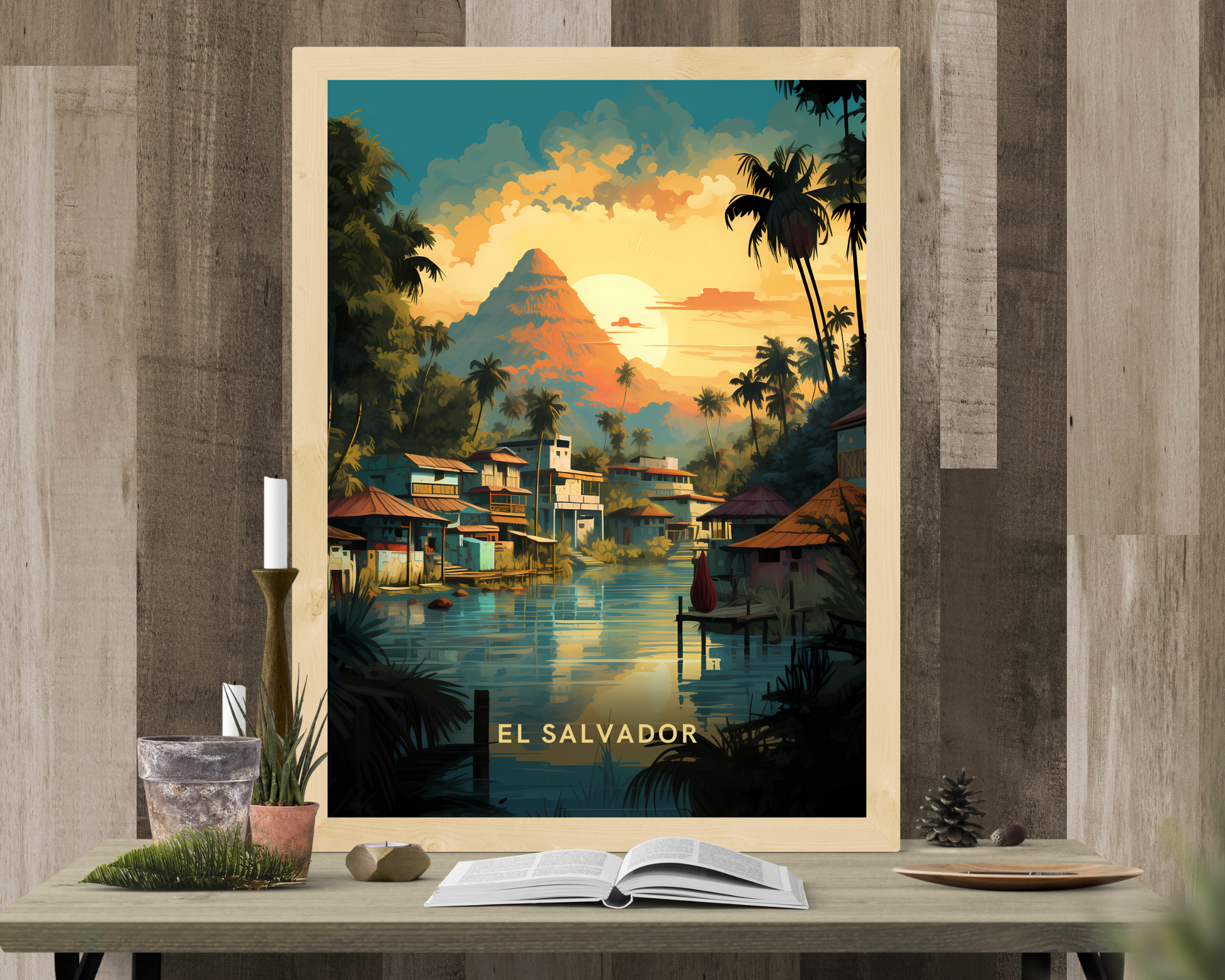 El Salvador Travel Poster Print - Pitchers Design