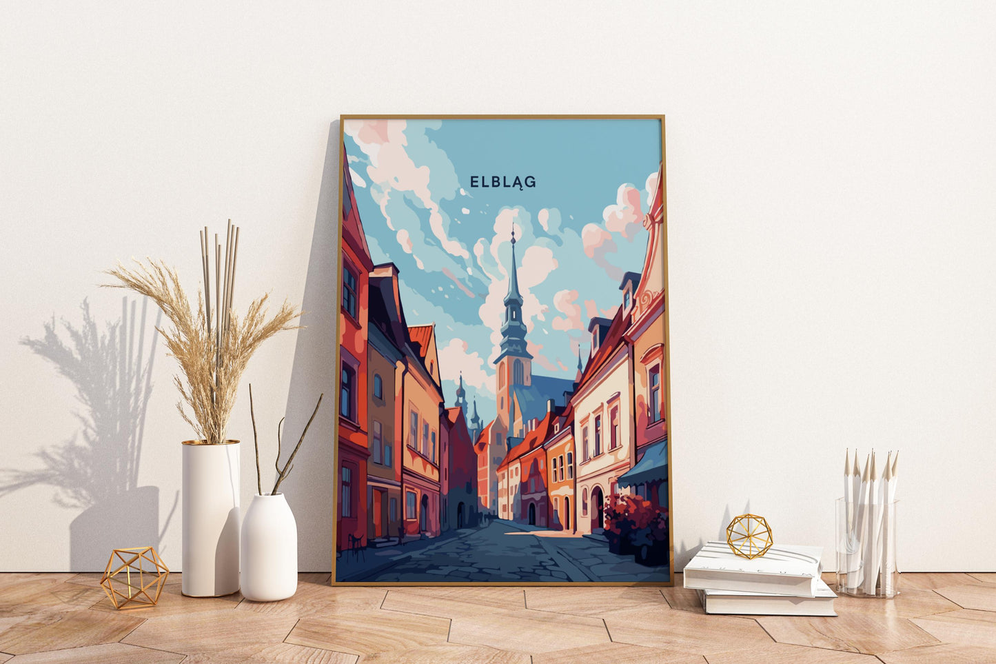 Elbląg Poland Travel Print Poster - Pitchers Design