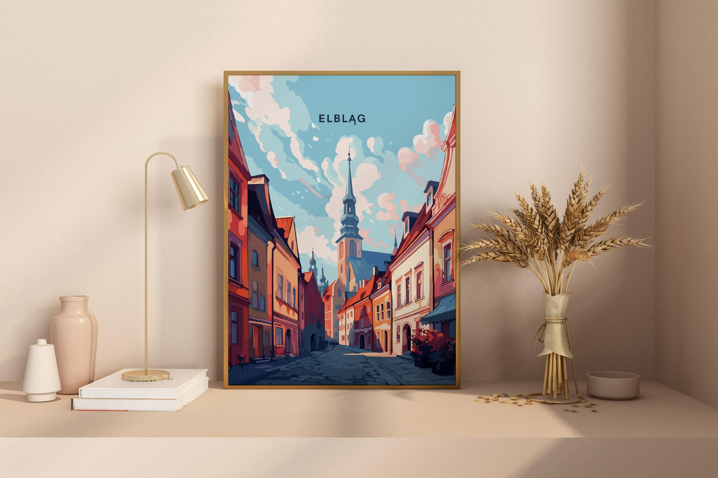 Elbląg Poland Travel Print Poster - Pitchers Design