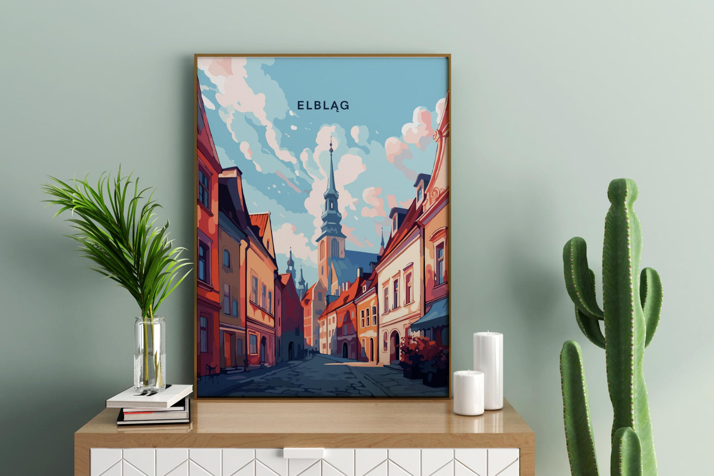 Elbląg Poland Travel Print Poster - Pitchers Design