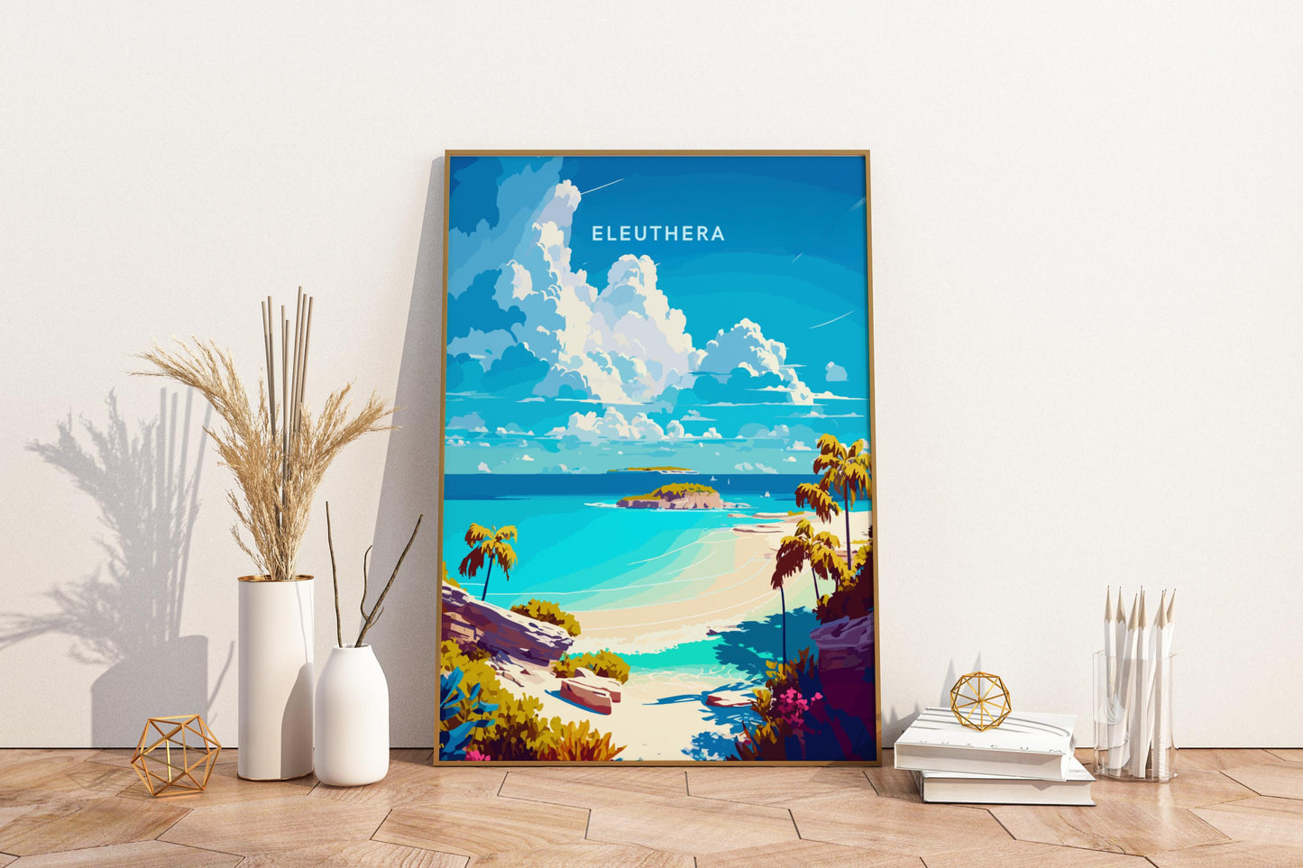 Eleuthera Bahamas Travel Print Poster - Pitchers Design