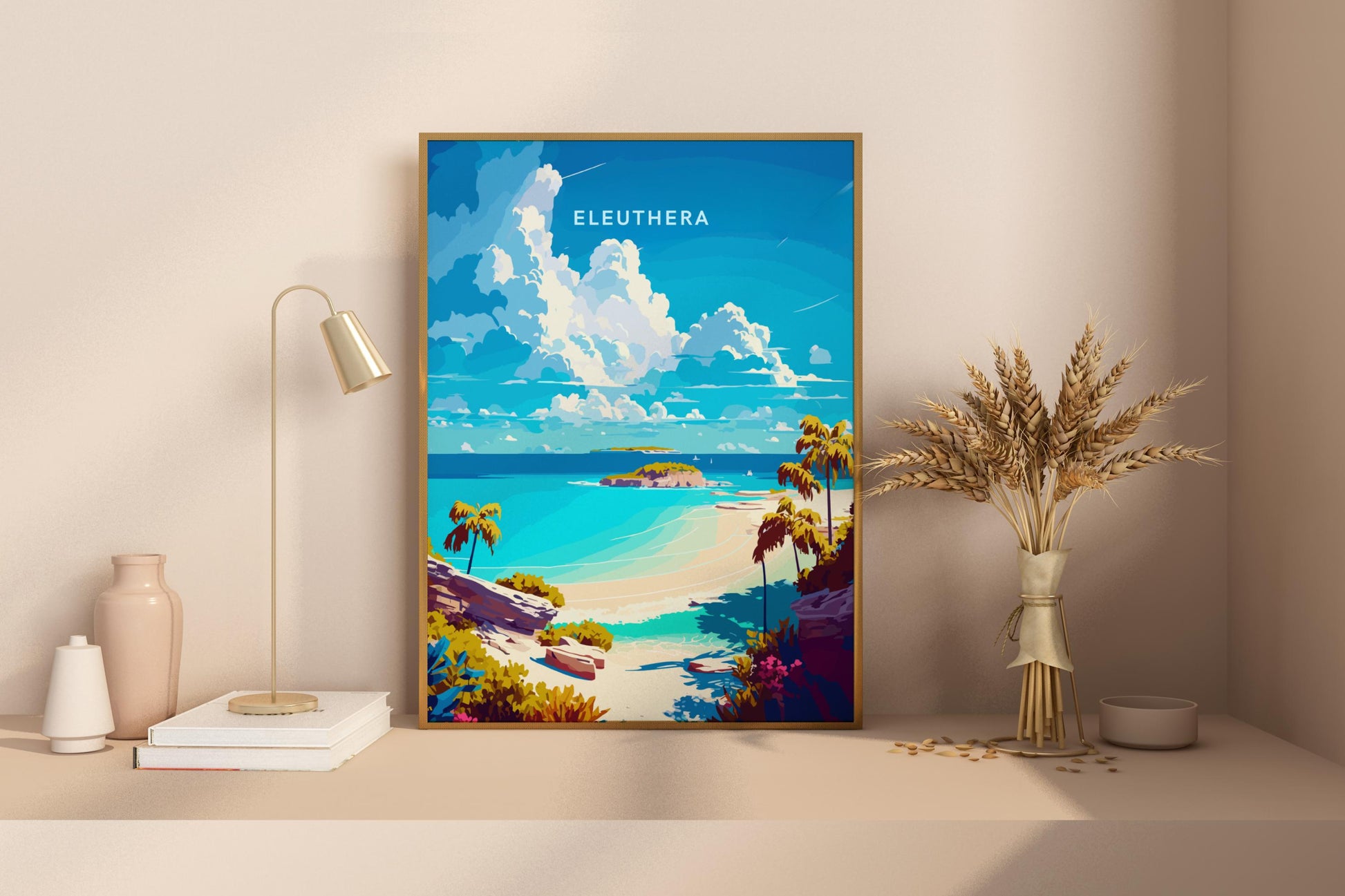 Eleuthera Bahamas Travel Print Poster - Pitchers Design