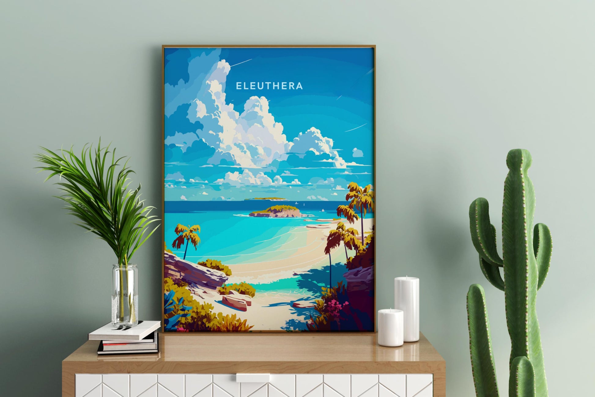 Eleuthera Bahamas Travel Print Poster - Pitchers Design