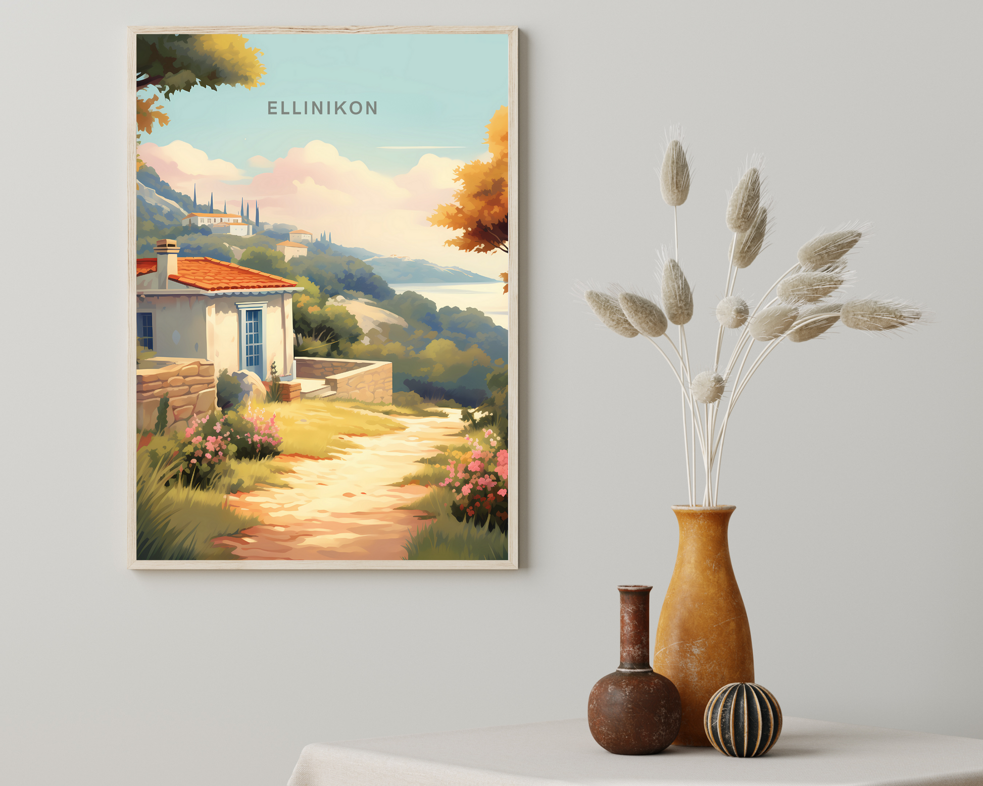 Ellinikon Athens Greece Travel Poster Print - Pitchers Design