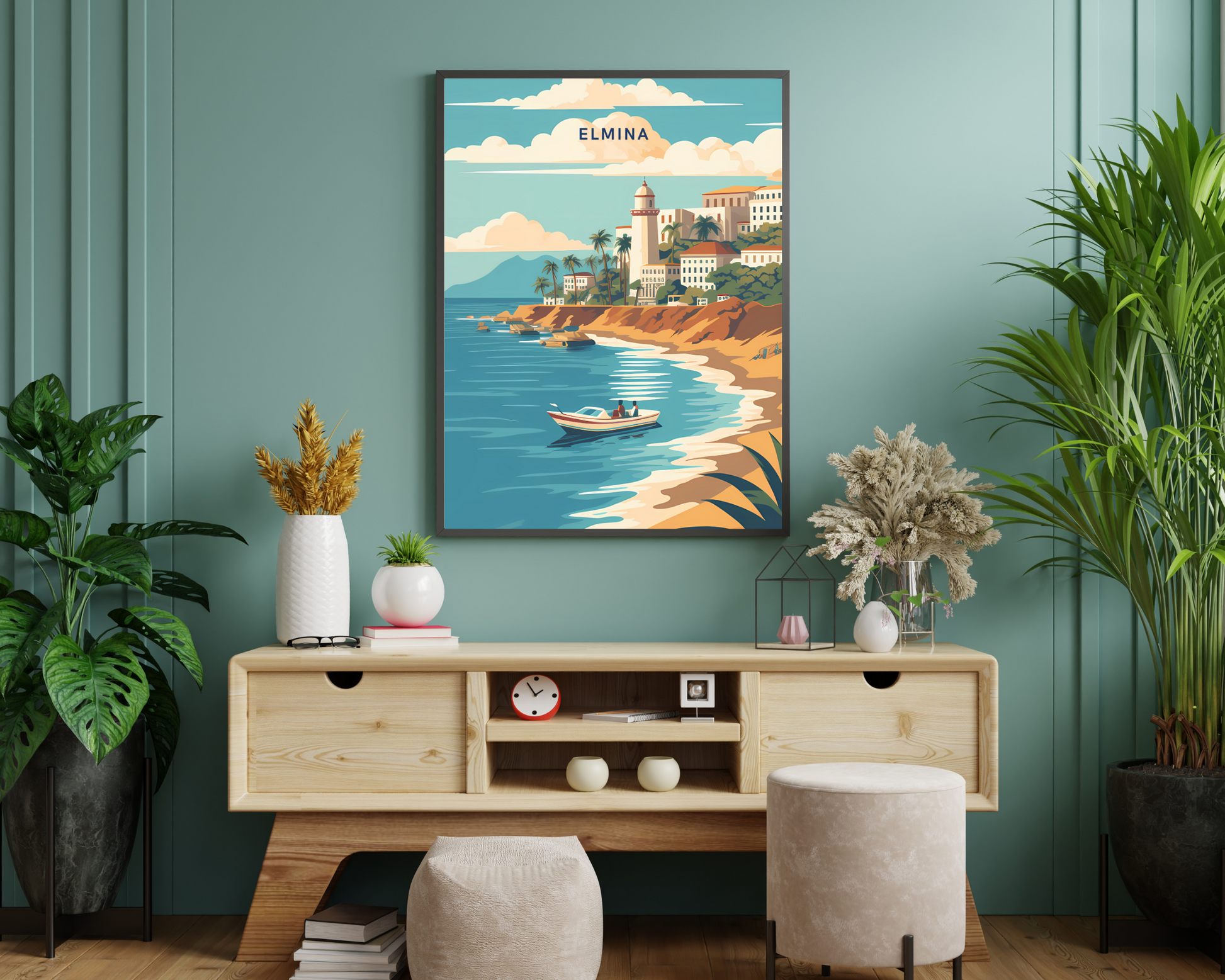 Elmina Ghana Travel Poster Print - Pitchers Design