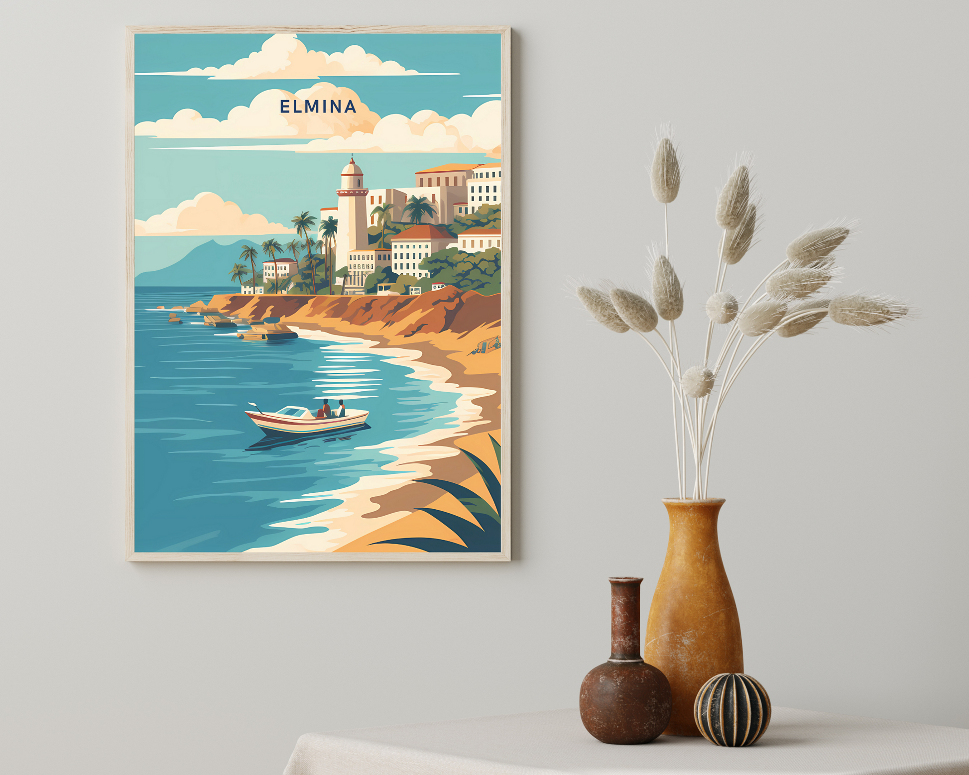 Elmina Ghana Travel Poster Print - Pitchers Design