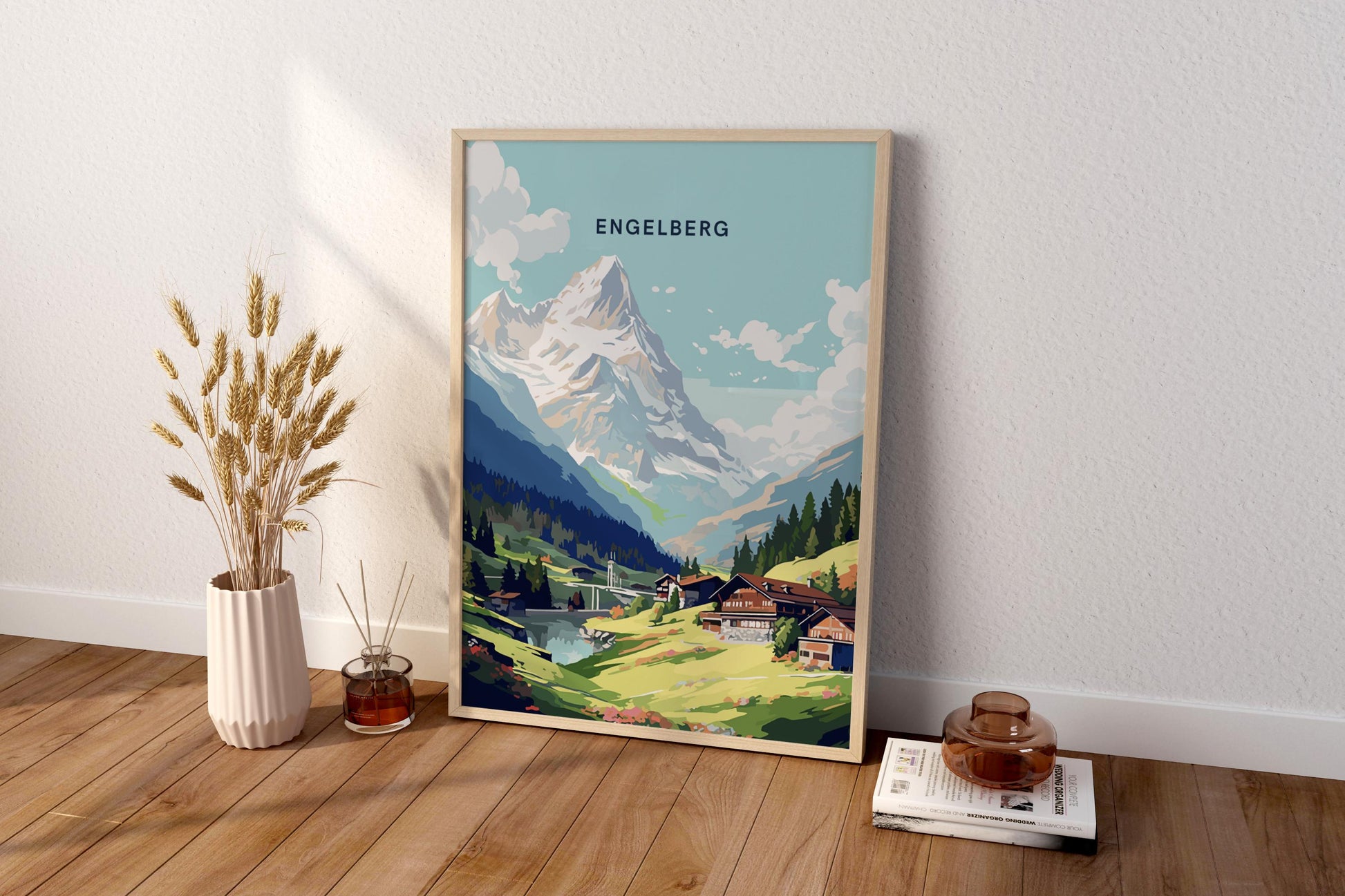 Engelberg Switzerland Alps Travel Print Poster - Pitchers Design