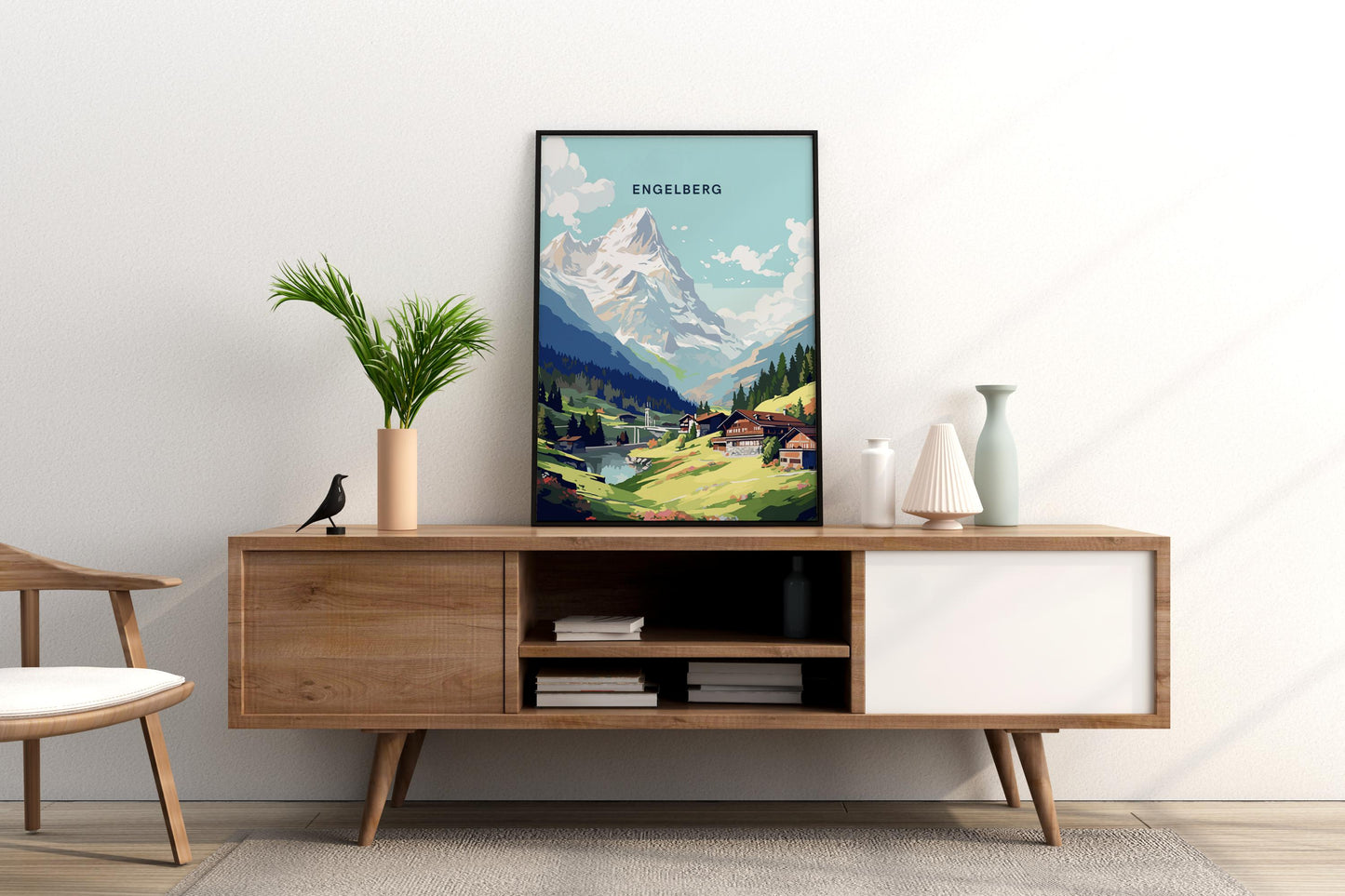 Engelberg Switzerland Alps Travel Print Poster - Pitchers Design