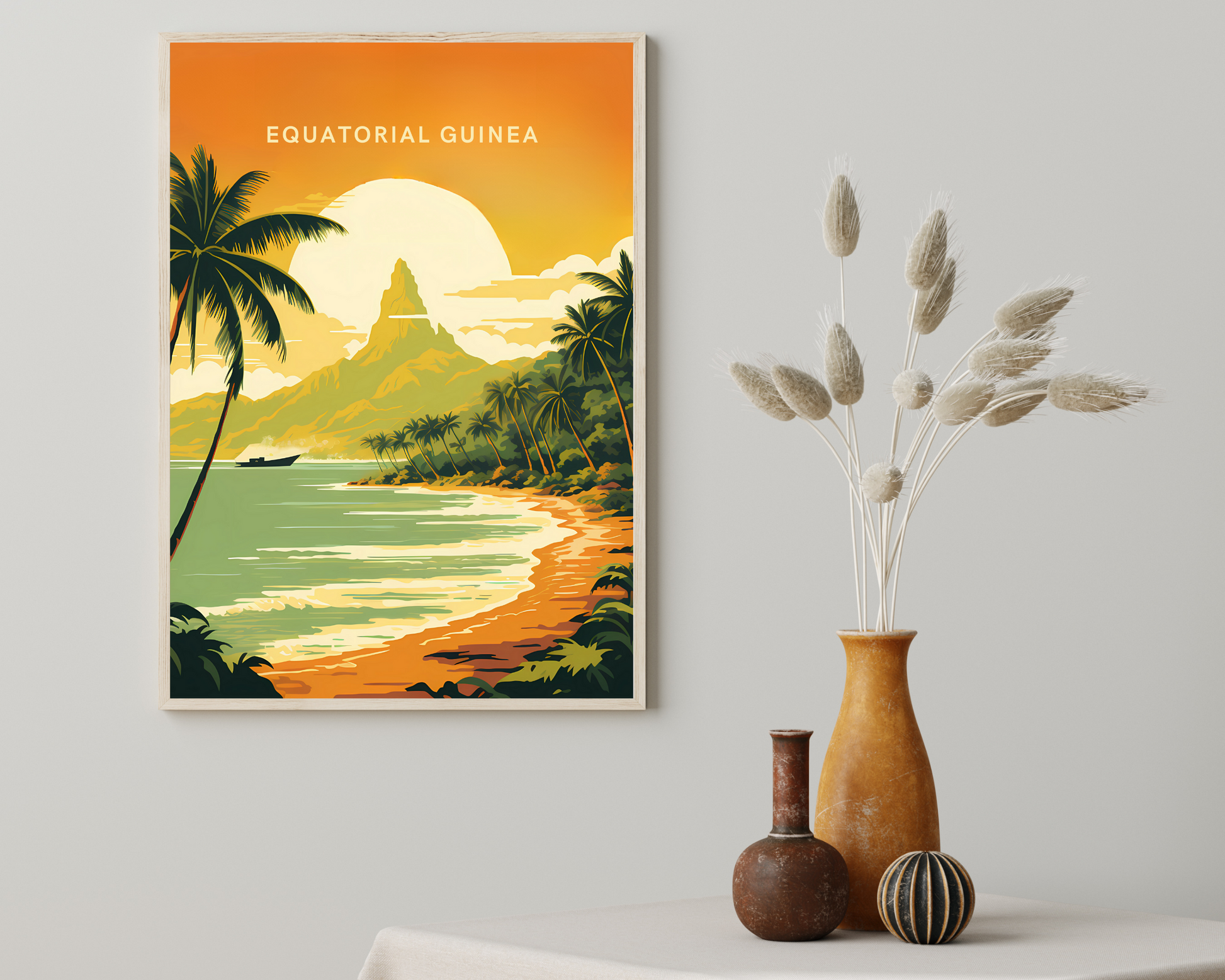 Equatorial Guinea Travel Poster Print - Pitchers Design