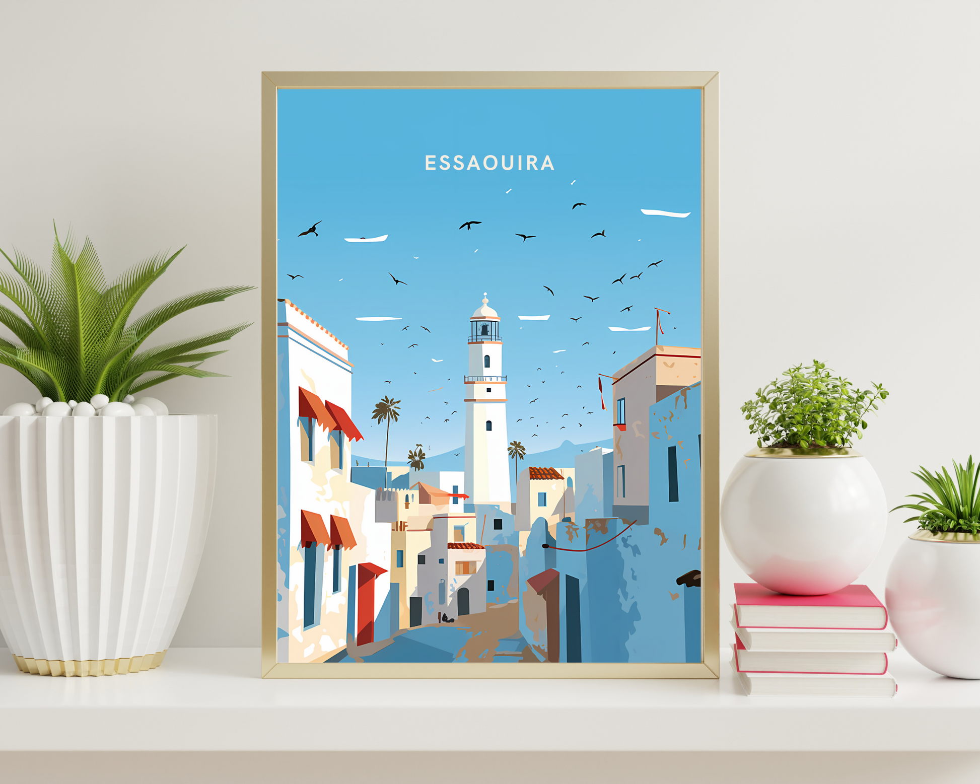 Essaouira Morocco Travel Poster Print - Pitchers Design