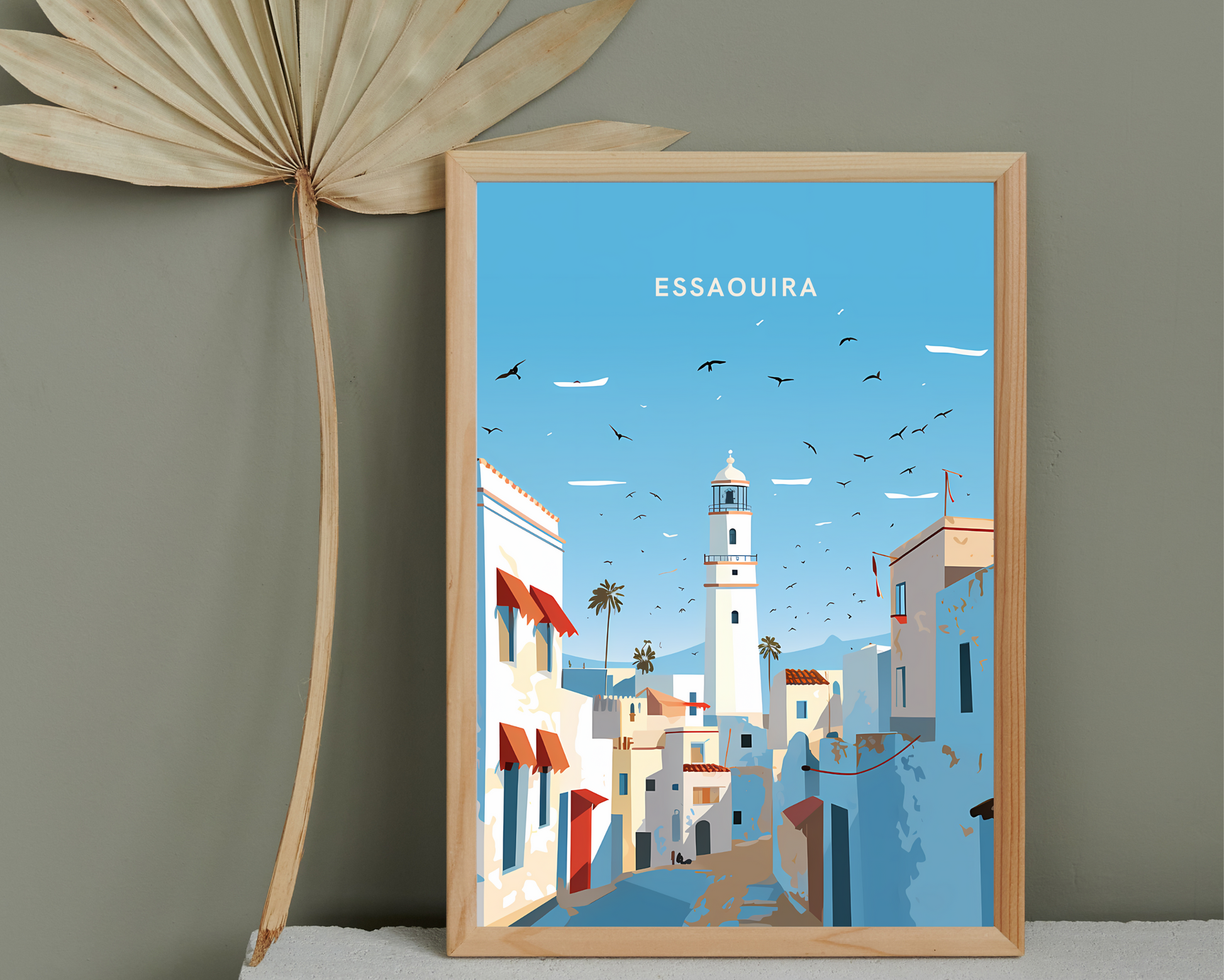 Essaouira Morocco Travel Poster Print - Pitchers Design