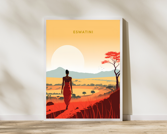 Eswatini Swaziland Africa Travel Poster Print - Pitchers Design