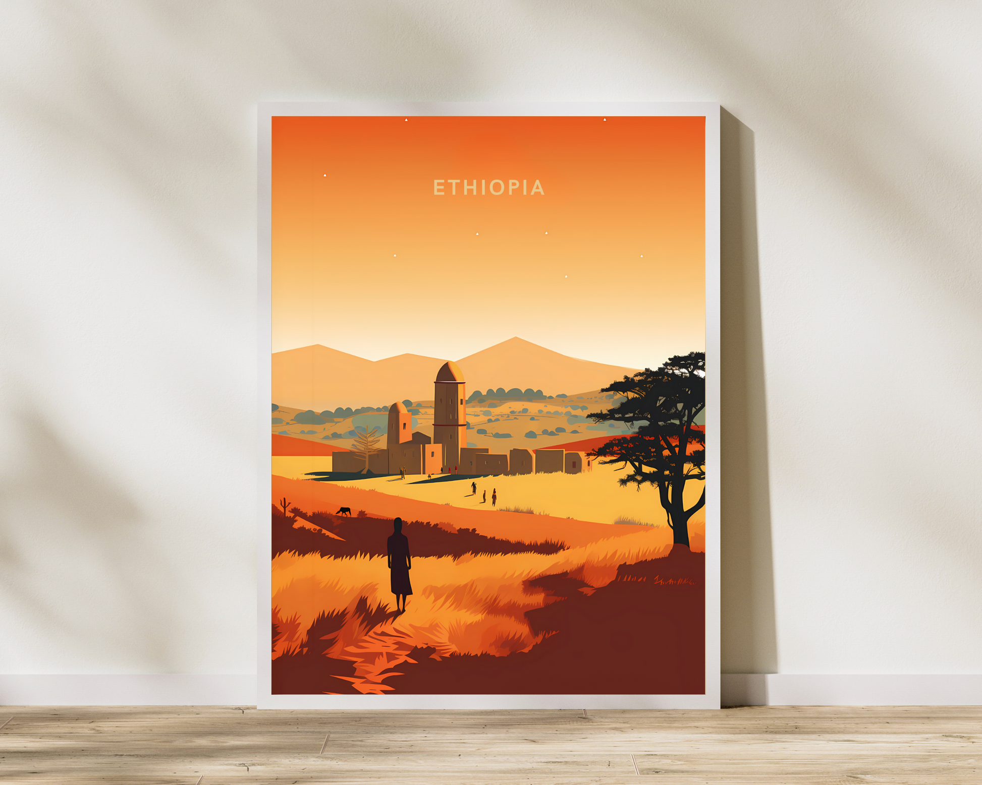 Ethiopia Africa Travel Poster Print - Pitchers Design