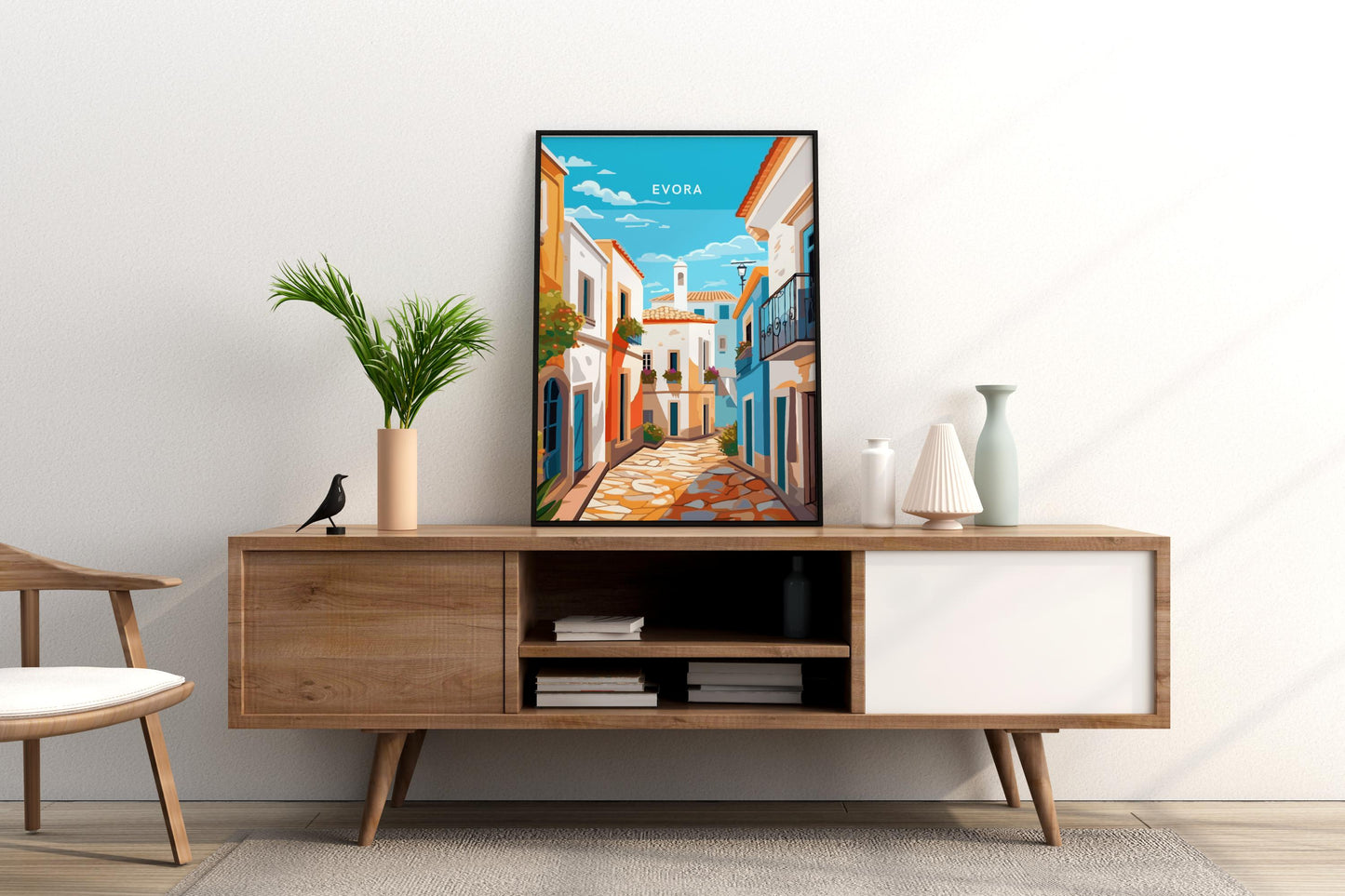 Straßen von Evora Portugal Reisedruck Poster