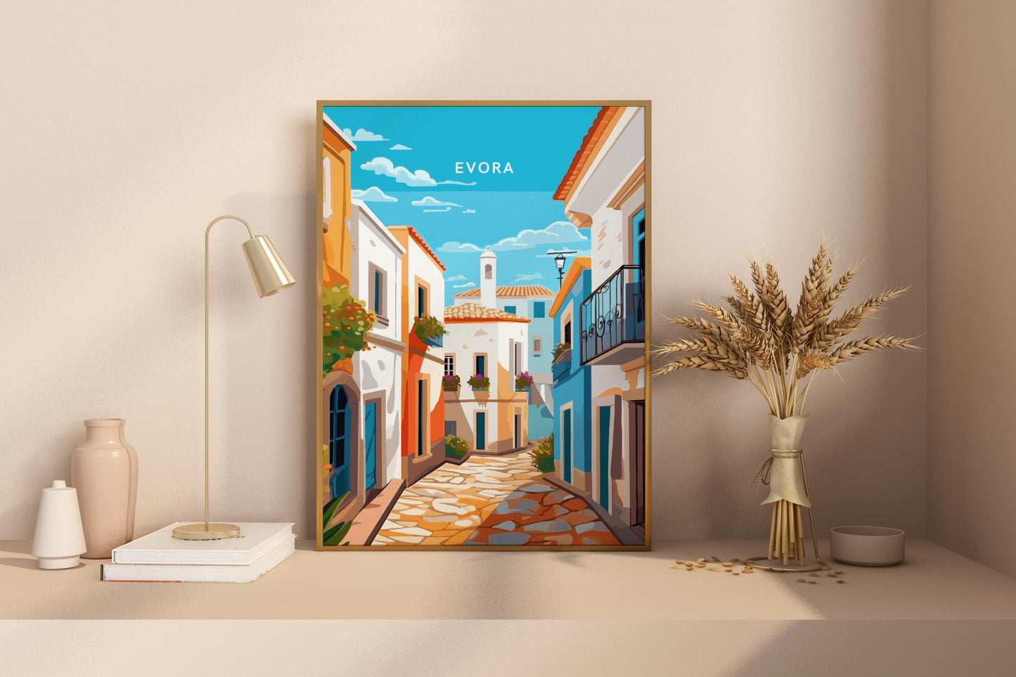 Straßen von Evora Portugal Reisedruck Poster