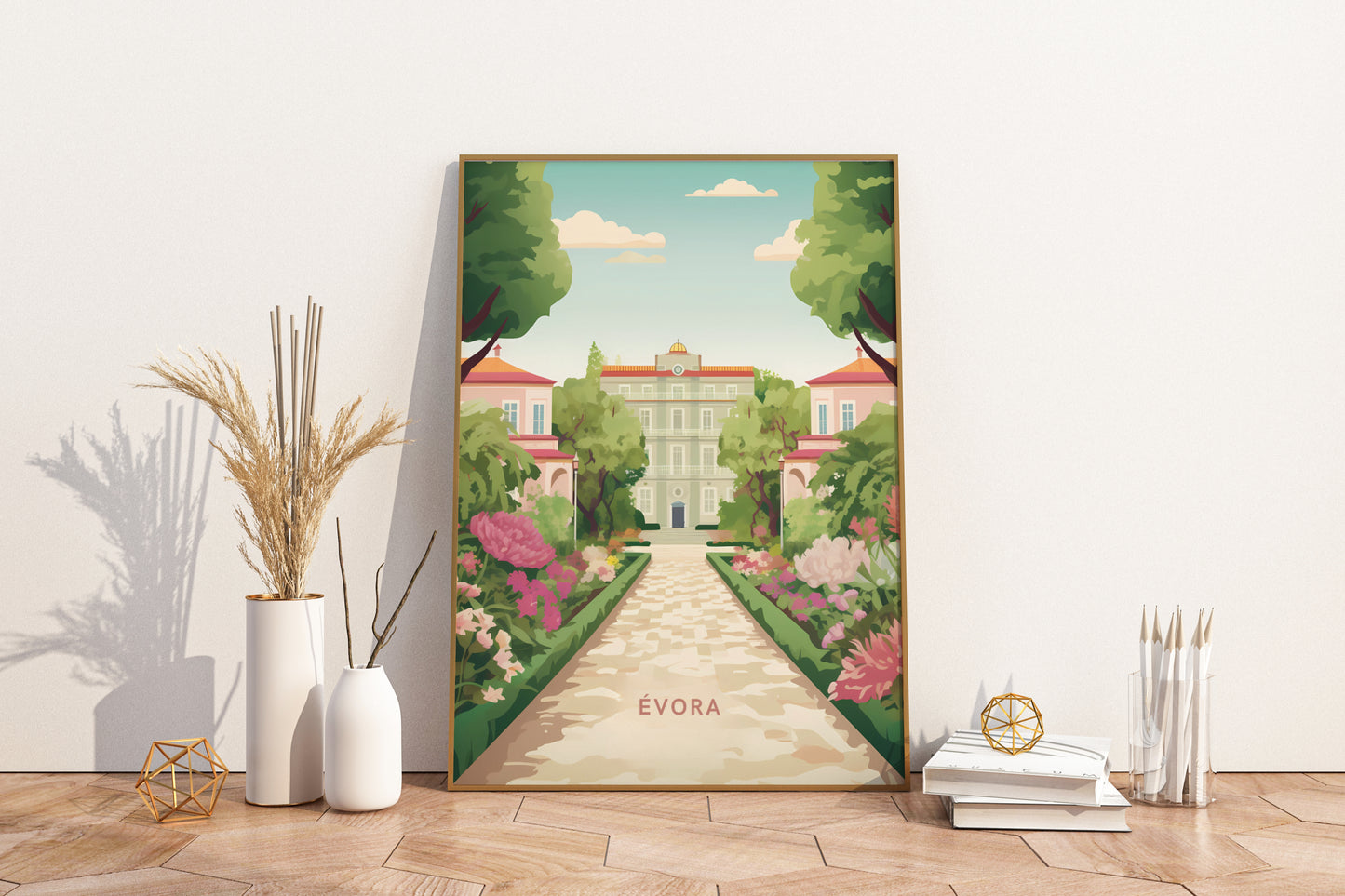 Évora Portugal Travel Print Poster - Pitchers Design