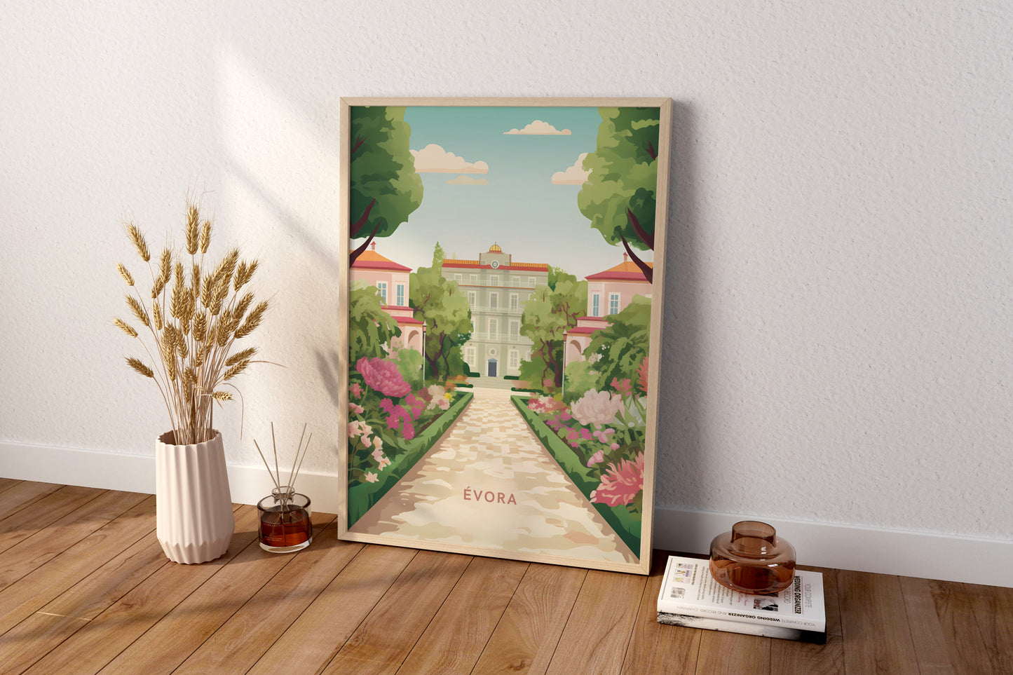 Évora Portugal Travel Print Poster - Pitchers Design