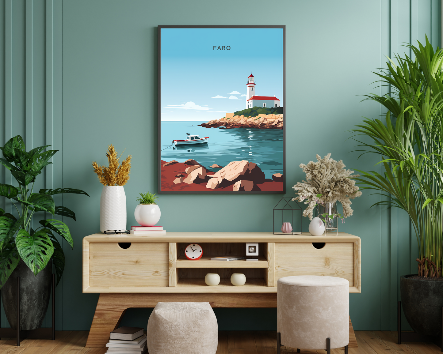 Faro Portugal Travel Poster Print - Pitchers Design