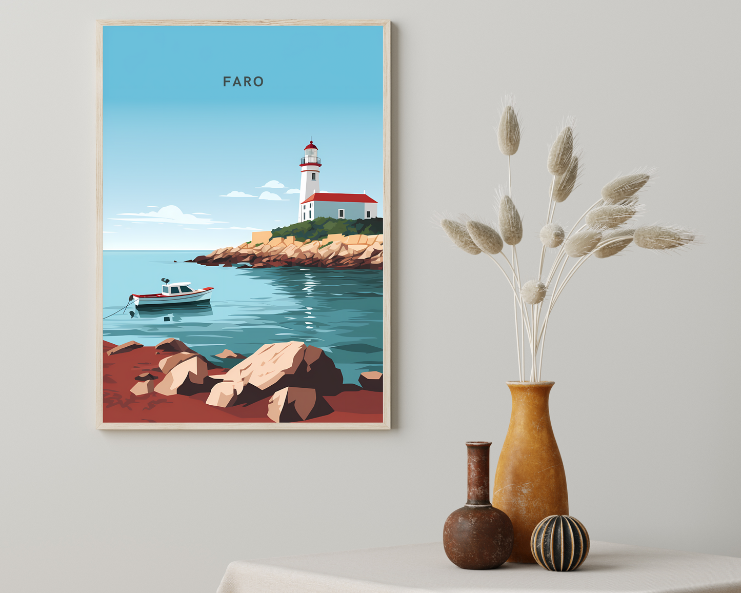 Faro Portugal Travel Poster Print - Pitchers Design