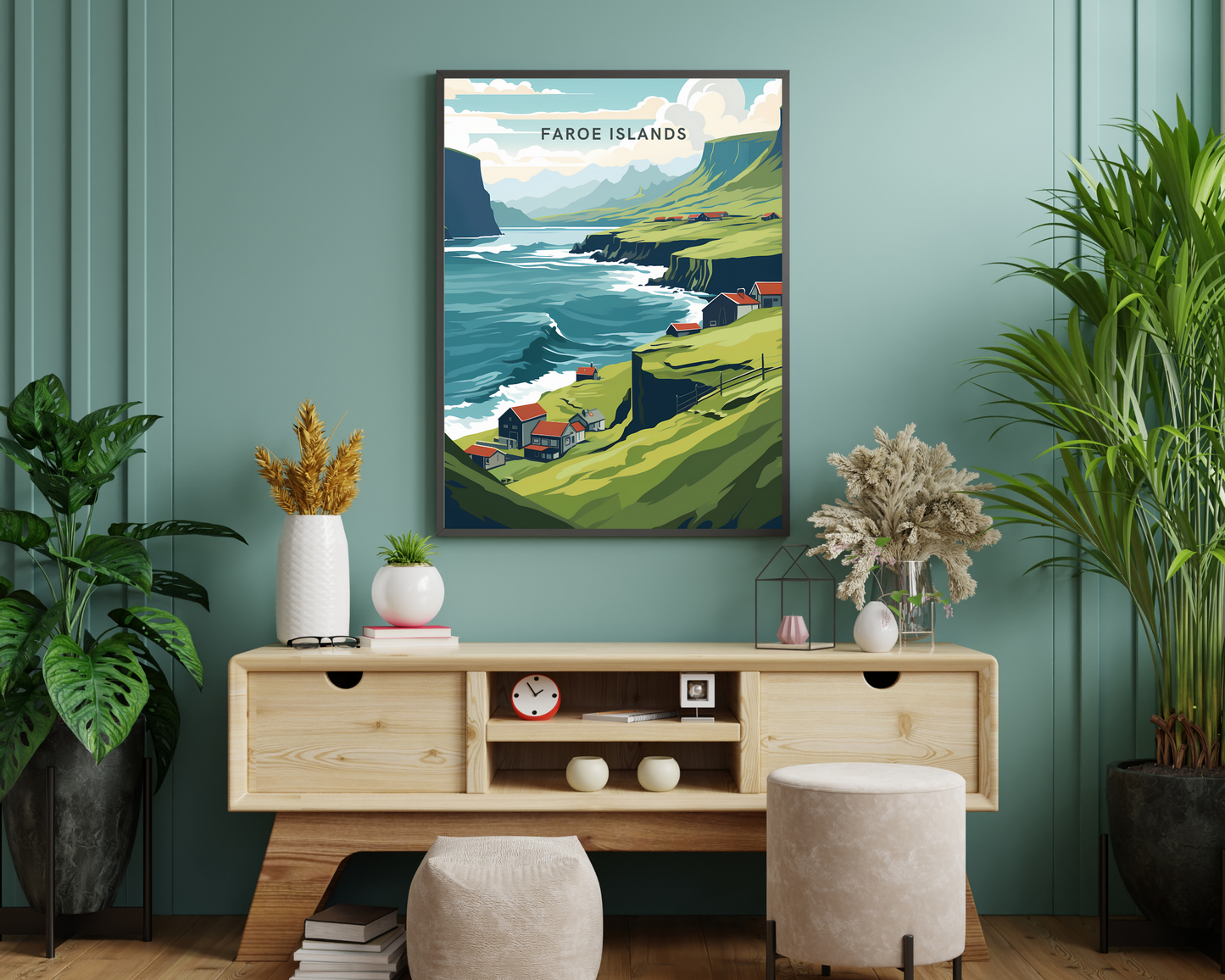 Faroe Islands Travel Poster Print - Pitchers Design