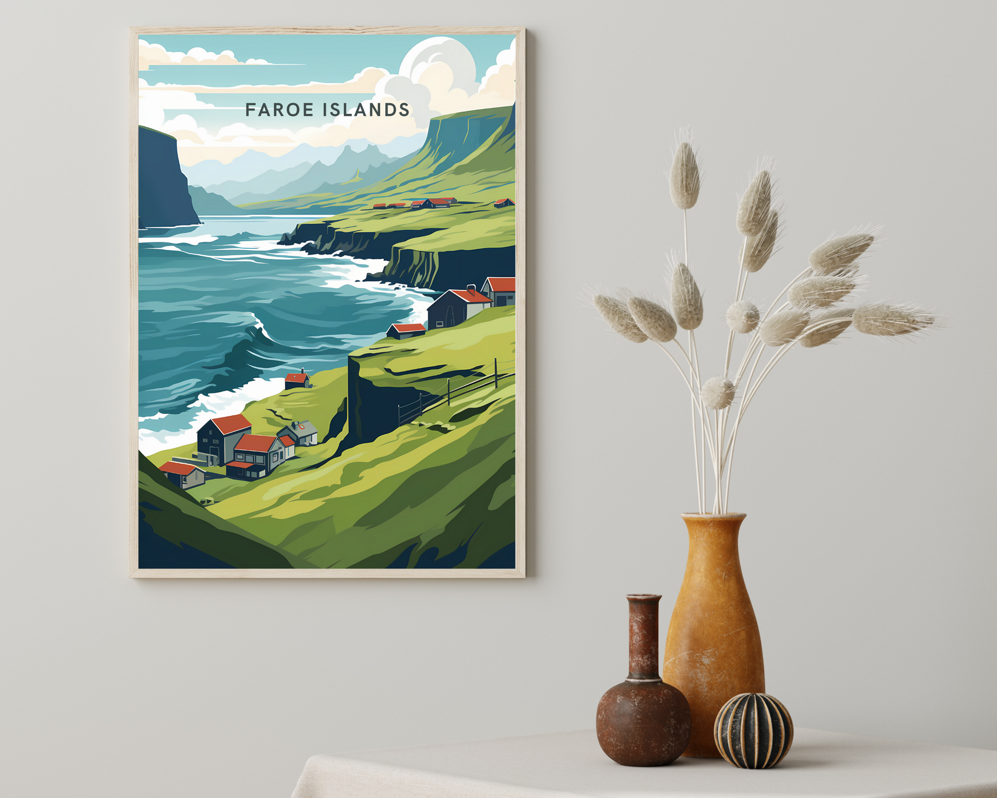 Faroe Islands Travel Poster Print - Pitchers Design